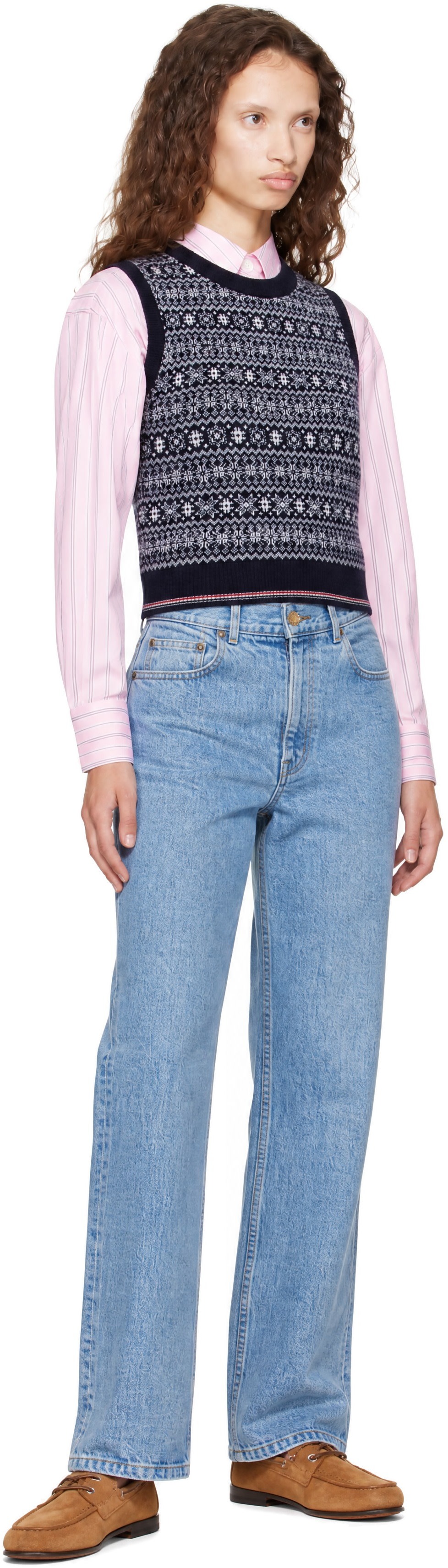 Thom Browne - Jean bleu en denim à lisière