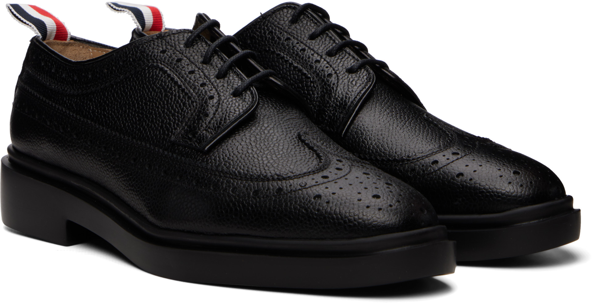 Thom Browne - Black Pebble Grain Lightweight Classic Longwing Brogues