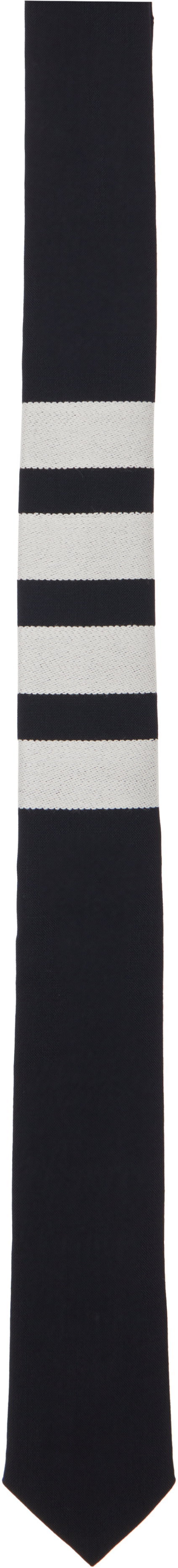 Thom Browne - Navy Plain Weave 4-Bar Classic Tie