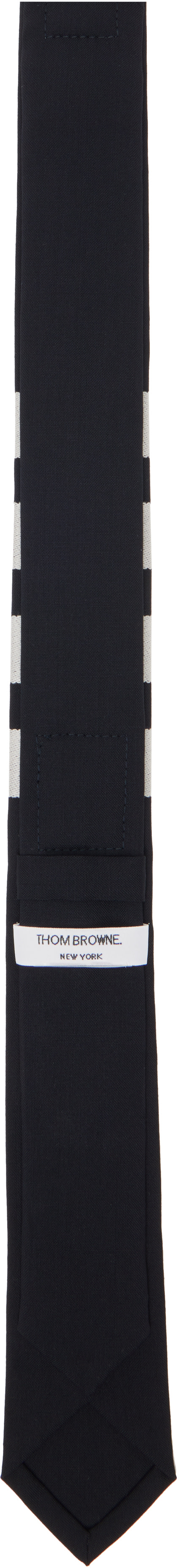 Thom Browne - Navy Plain Weave 4-Bar Classic Tie