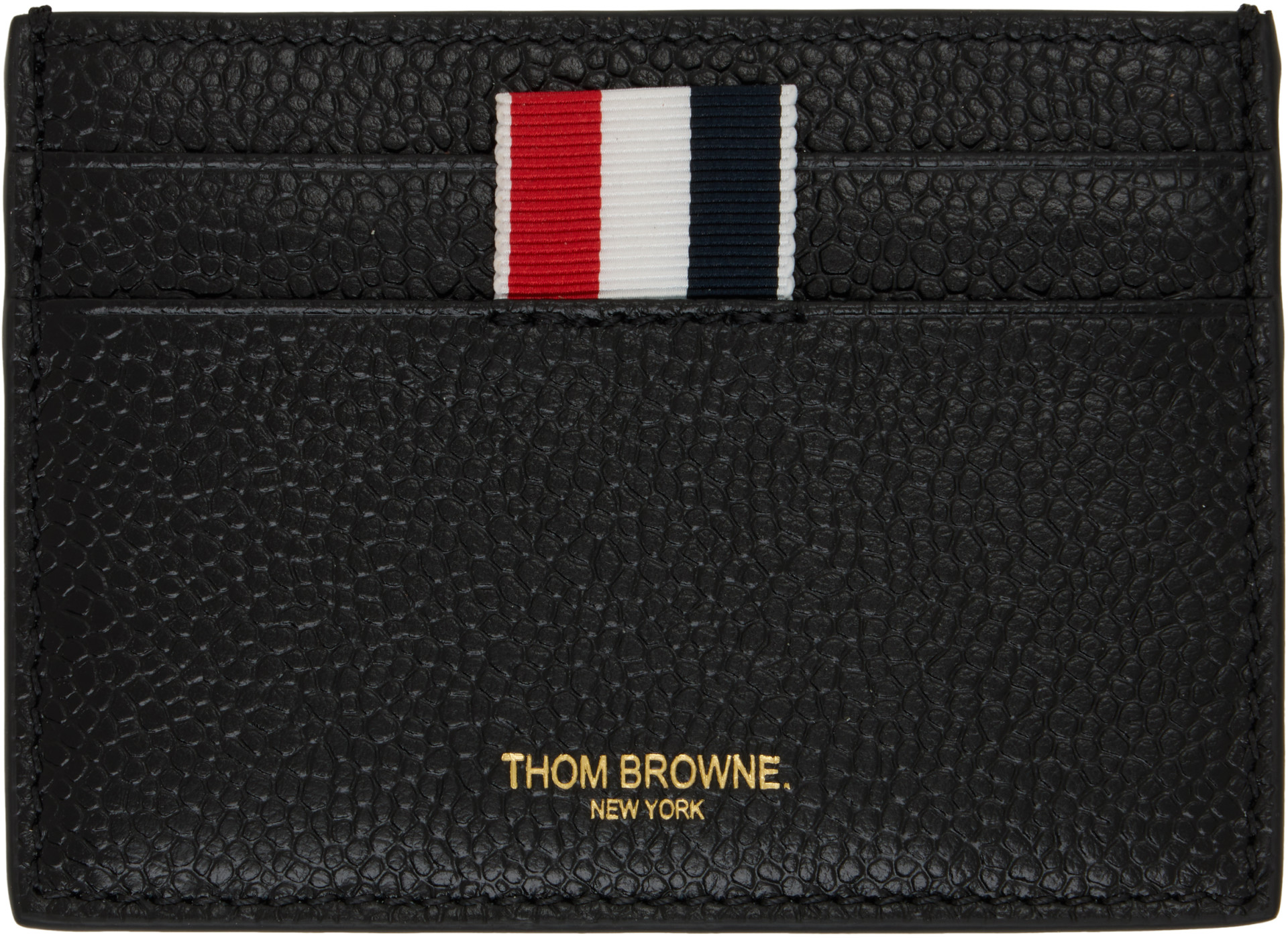 Thom Browne - Black Pebble Grain Single Card Holder