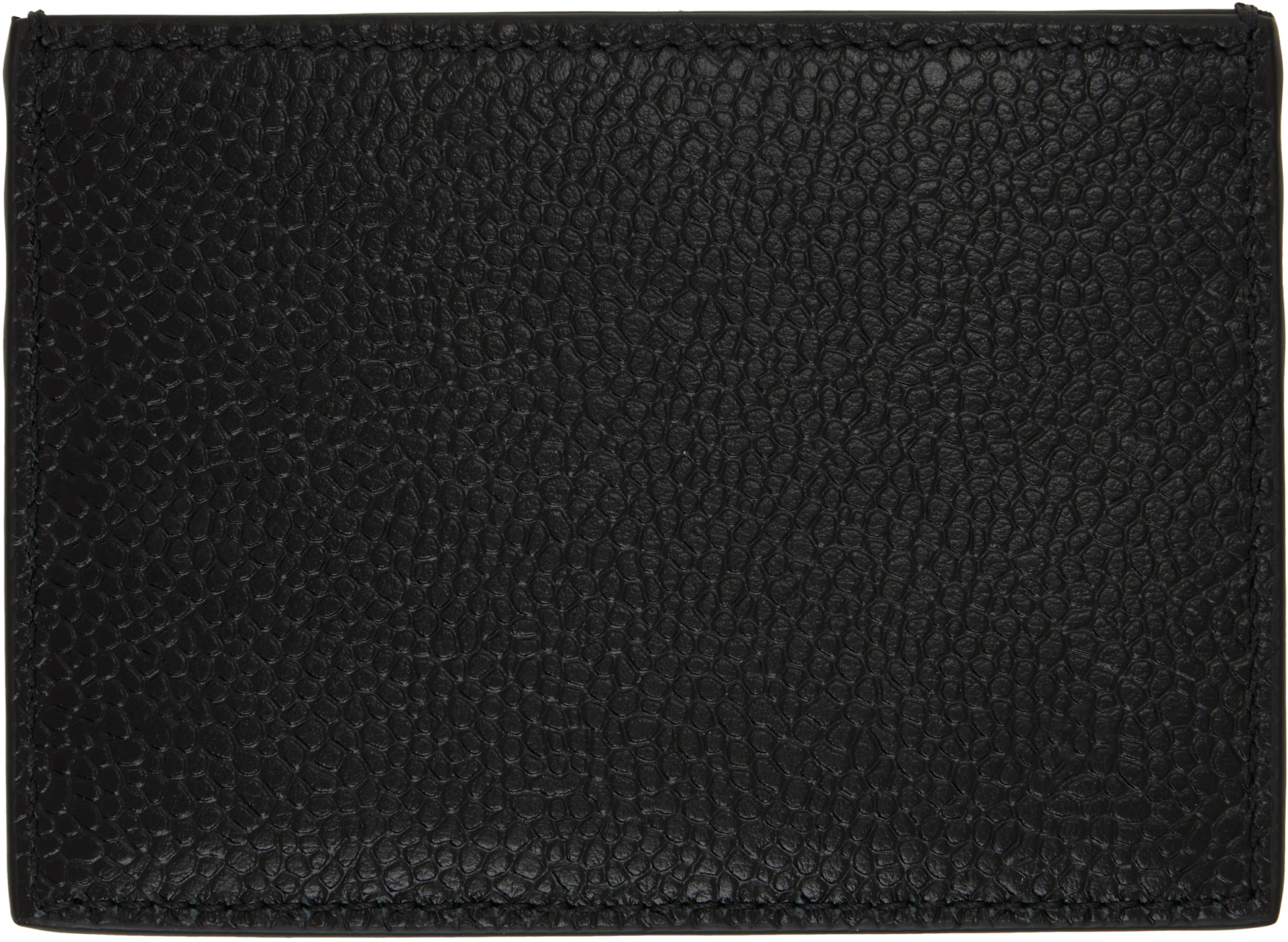 Thom Browne - Black Pebble Grain Single Card Holder