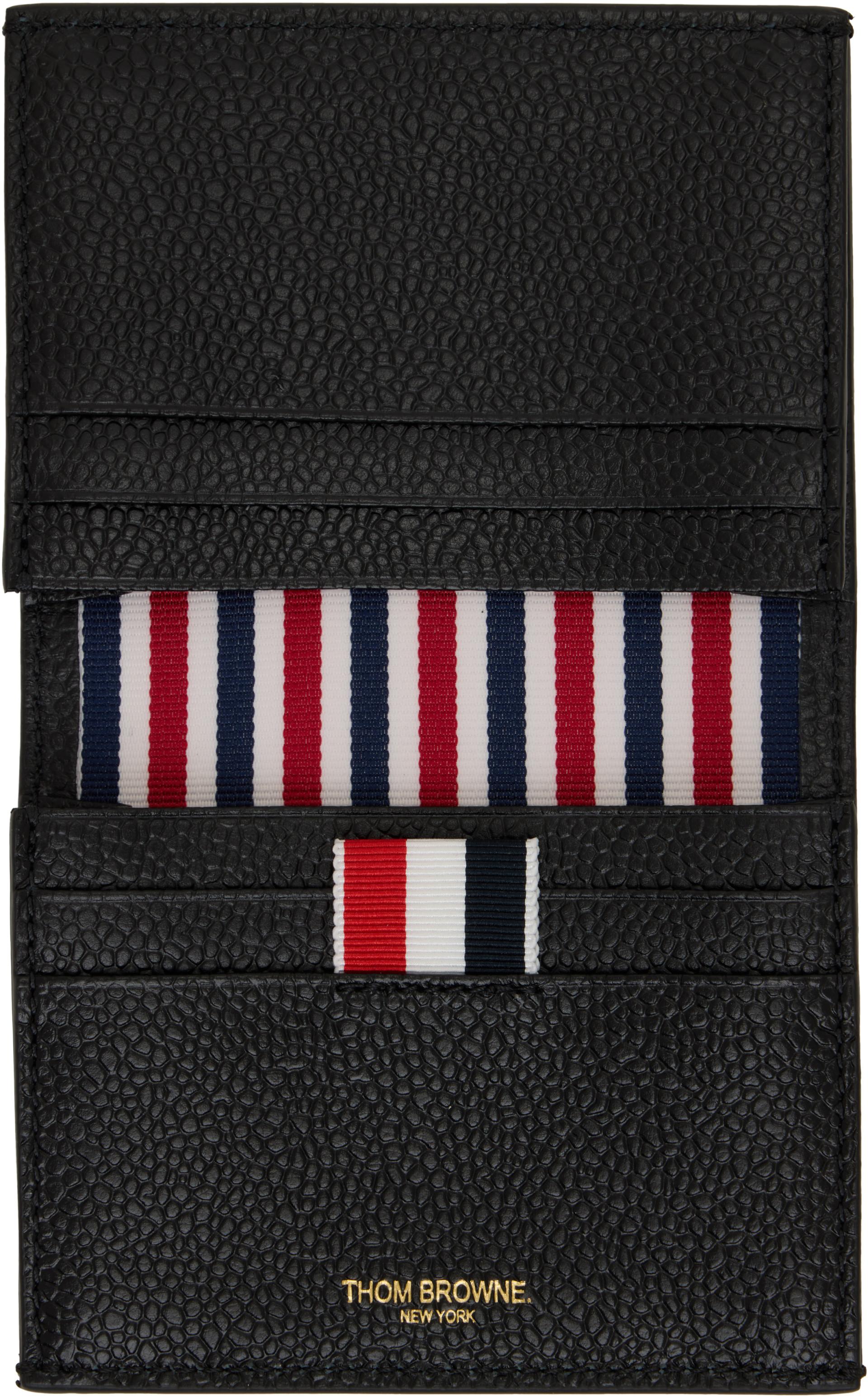 Thom Browne - Black Pebble Grain Double Card Holder