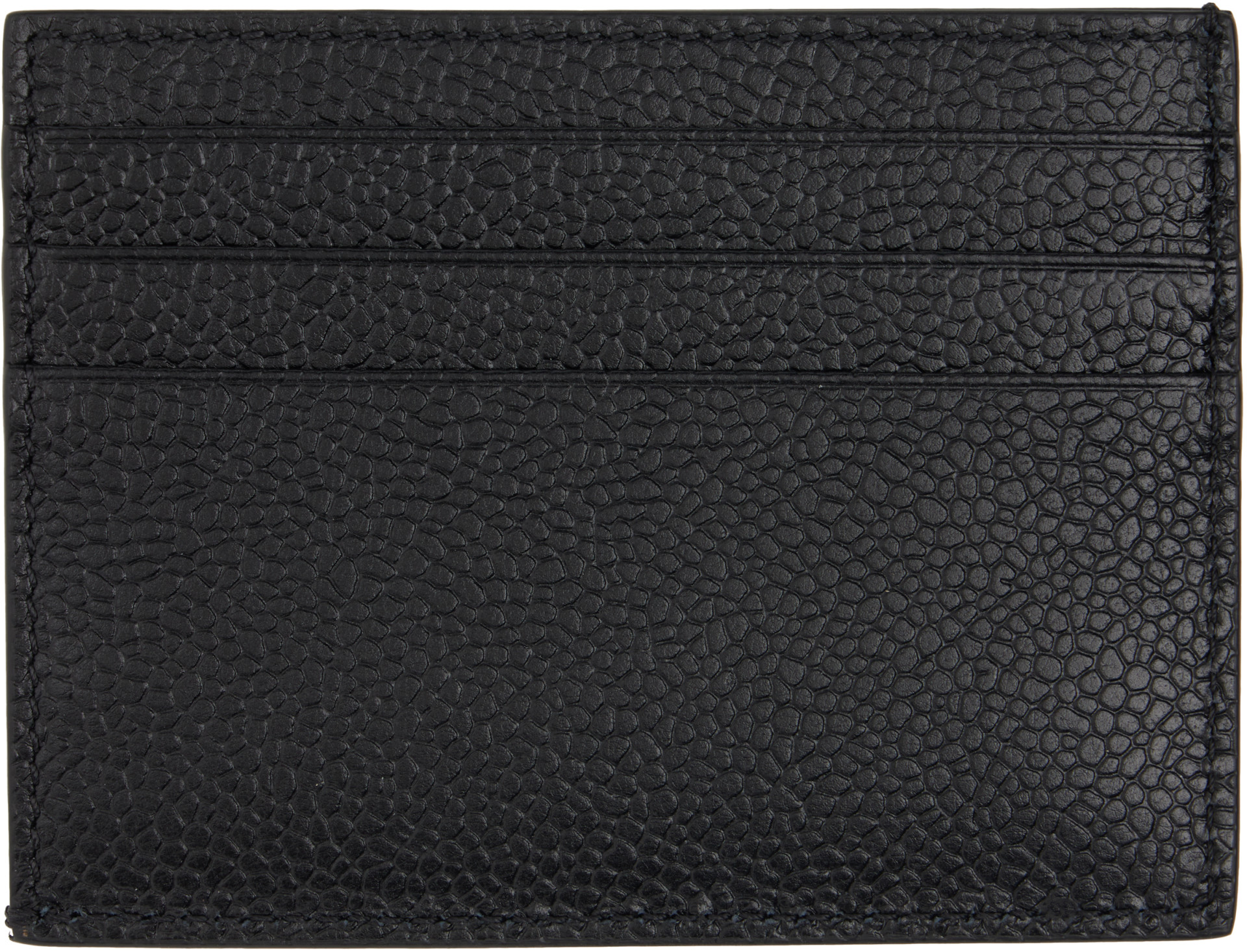 Thom Browne - Black Pebble Grain Note Compartment Card Holder