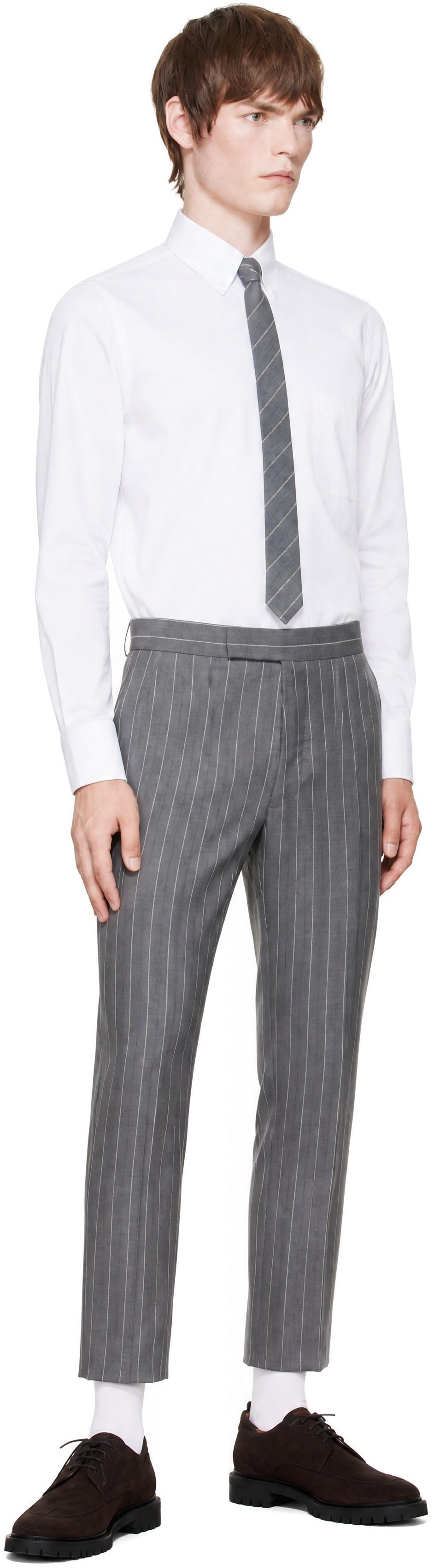 Thom Browne - Brown Calf Suede Commando Sole Derbys