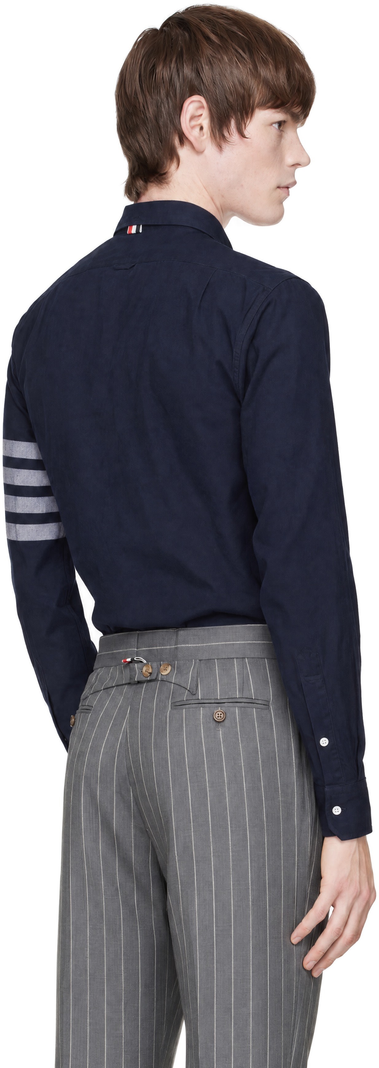 Thom Browne - Navy Flannel 4-Bar Shirt