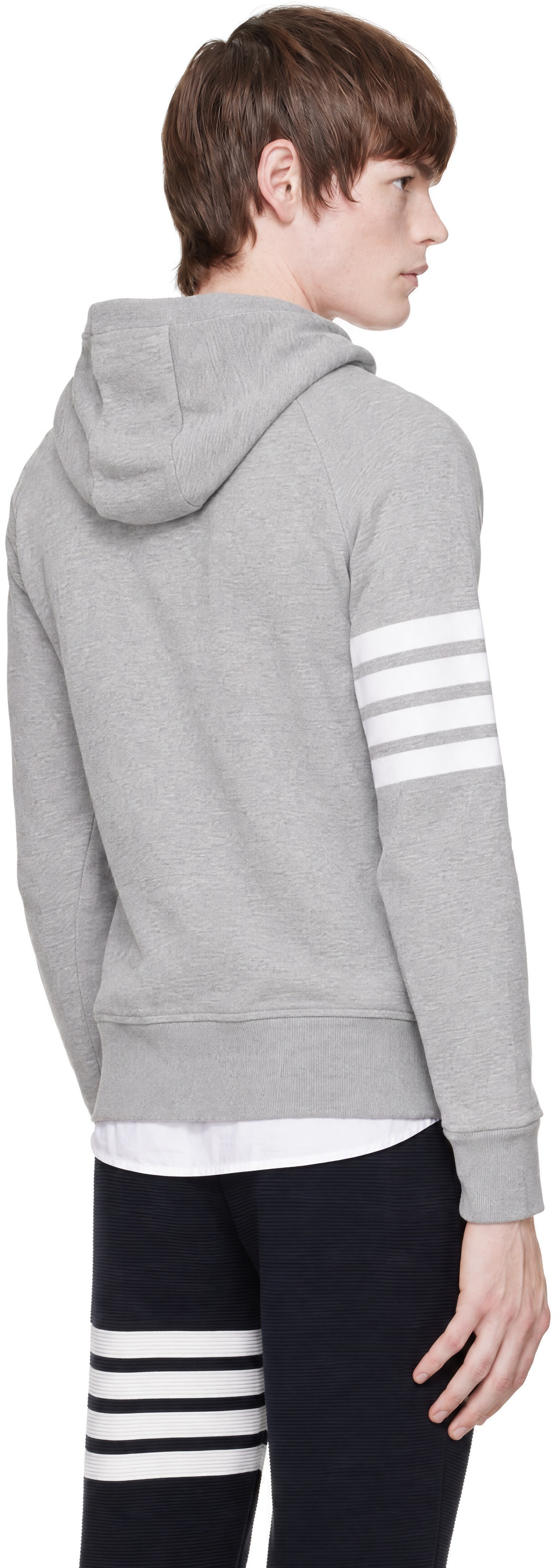 Thom Browne - Gray Classic Loopback 4-Bar Zip-Up Hoodie