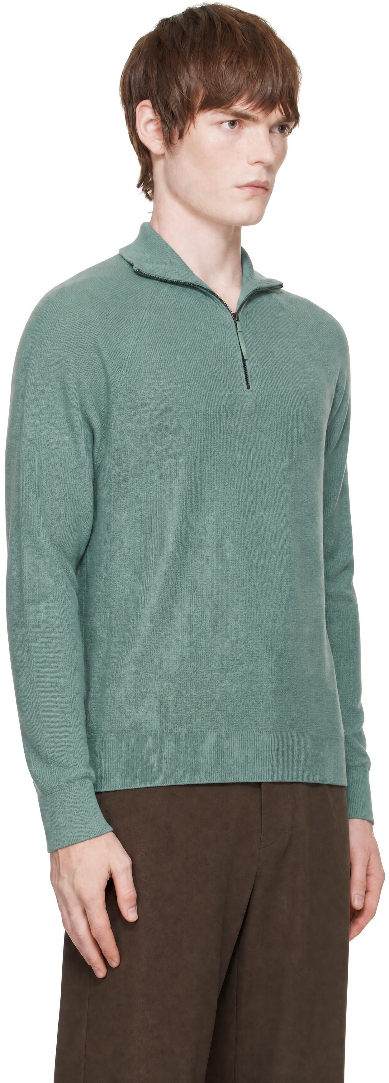 Veilance - Green Conic Wool Half Zip Sweater