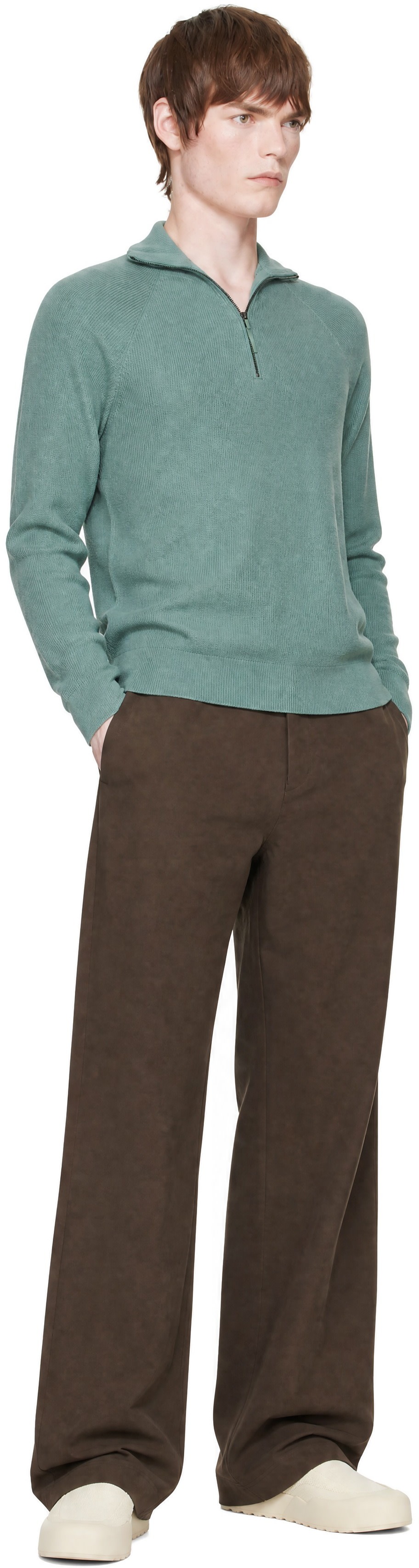 Veilance - Green Conic Wool Half Zip Sweater