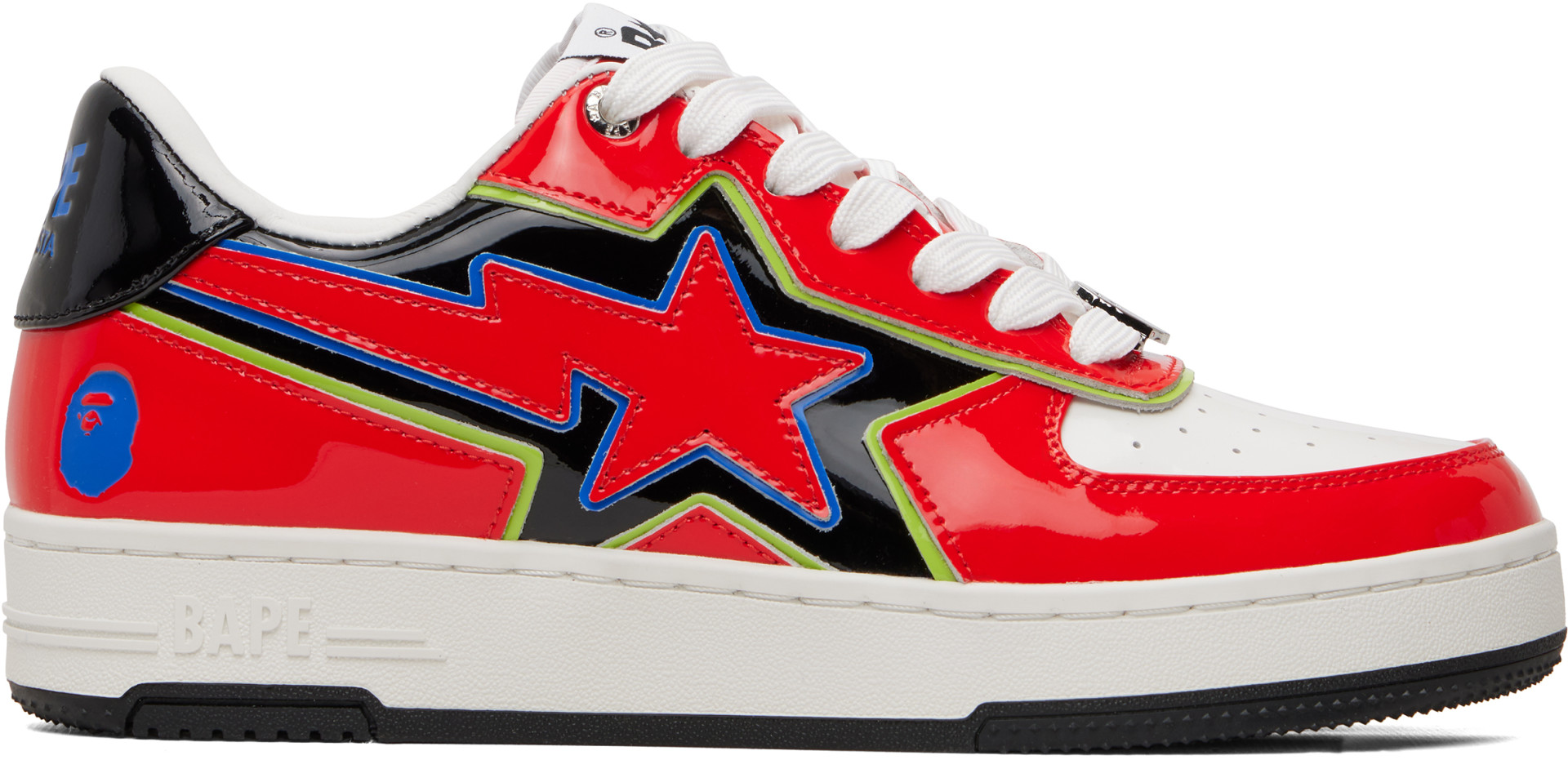 BAPE - Baskets Icon #1 rouges à étoiles emblématiques