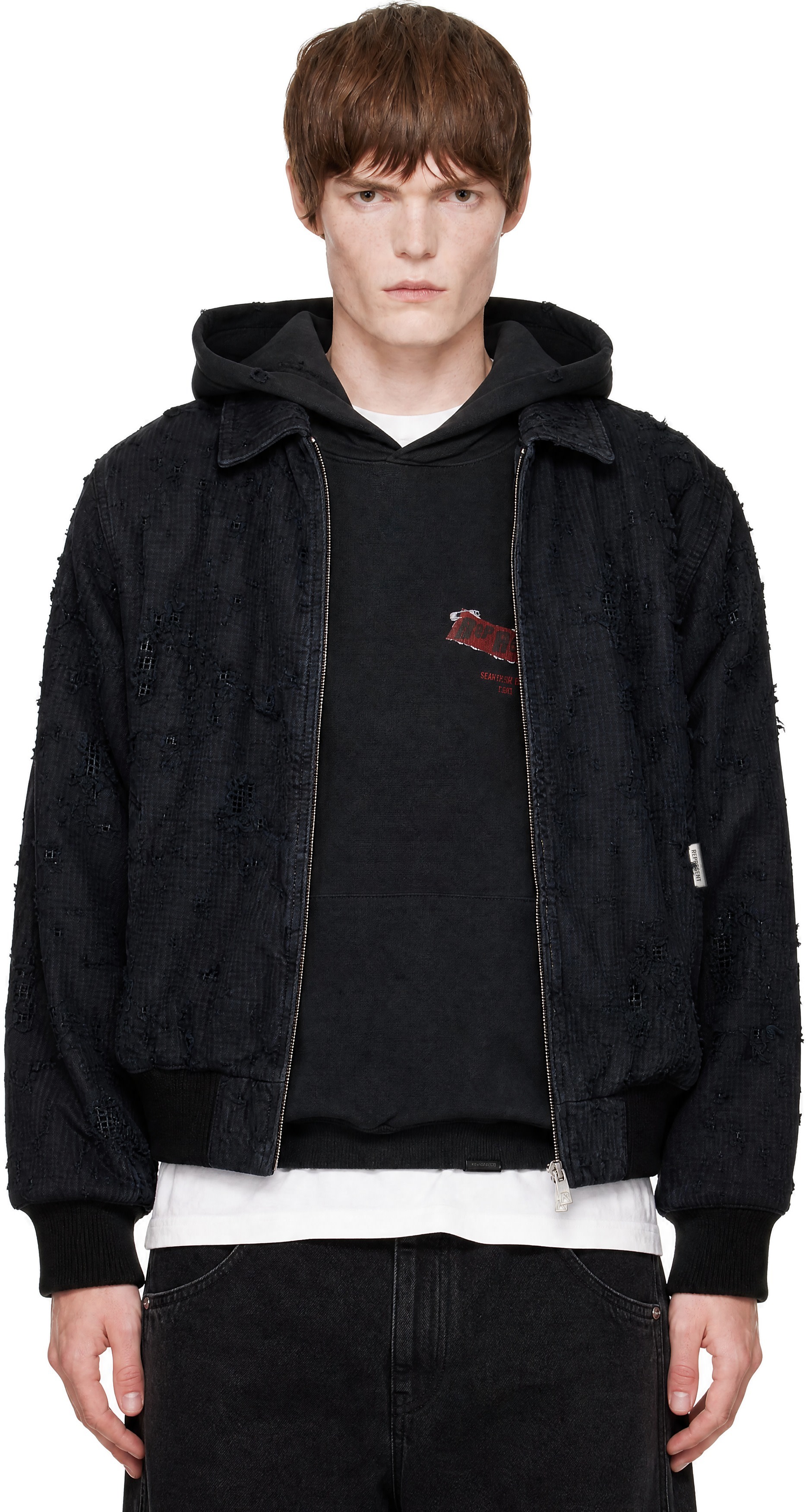 Represent - Blouson 'Anarchy' noir en denim