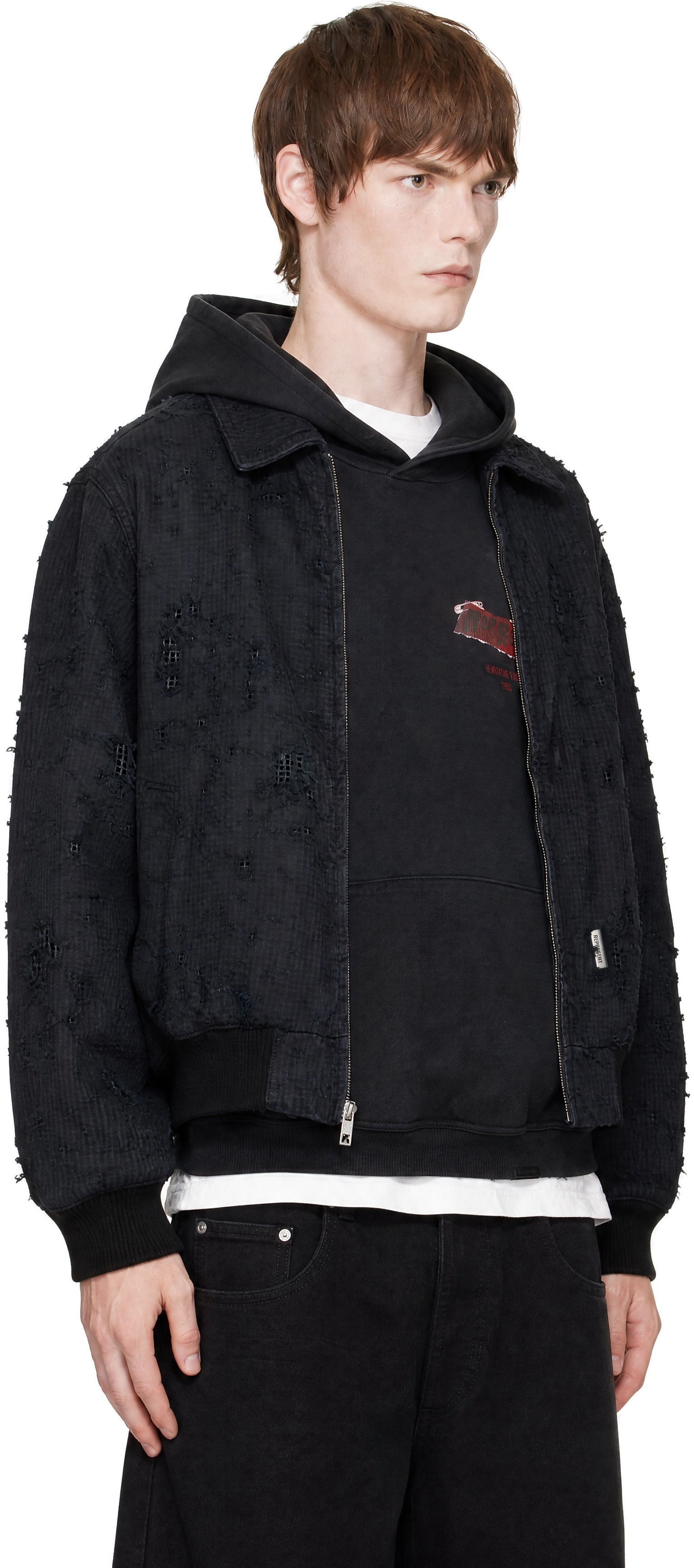 Represent - Black 'Anarchy' Denim Jacket