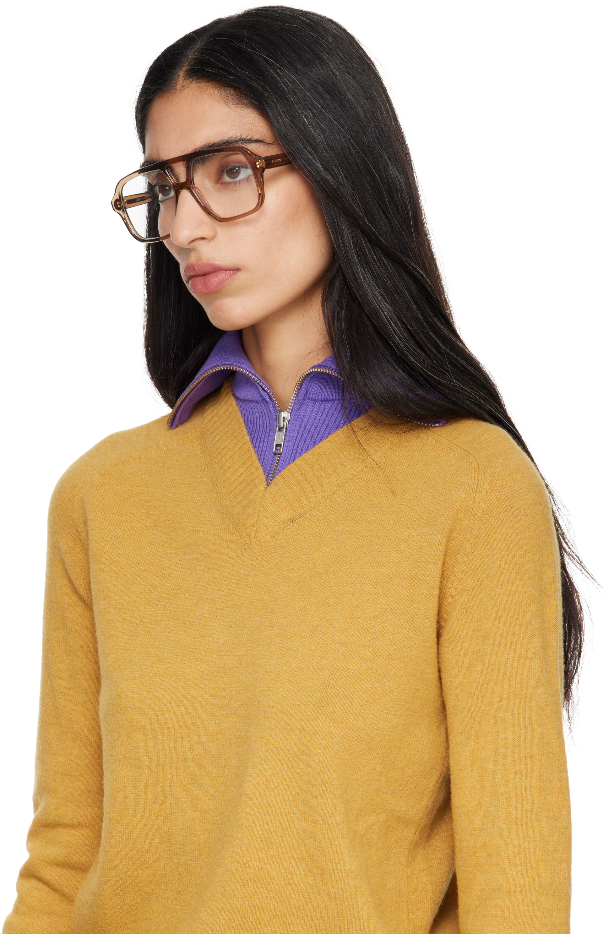 LOEWE - Lunettes brunes à monture fine
