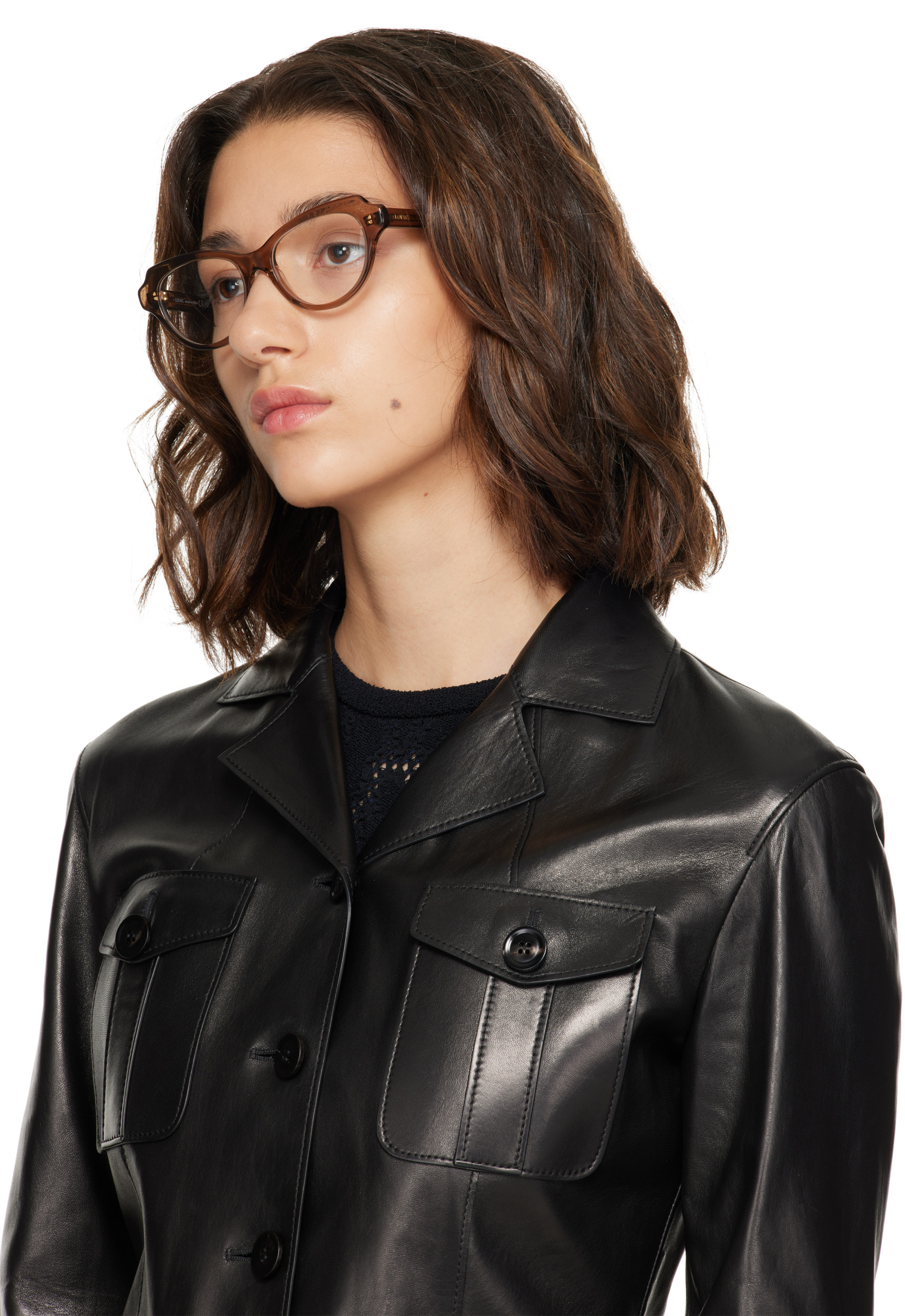 LOEWE - Brown Slim Oval Glasses