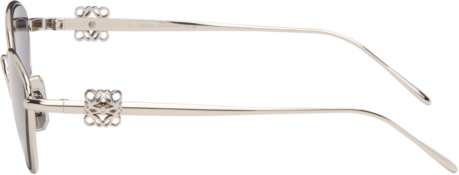 LOEWE - Silver Anagram Hexagonal Sunglasses