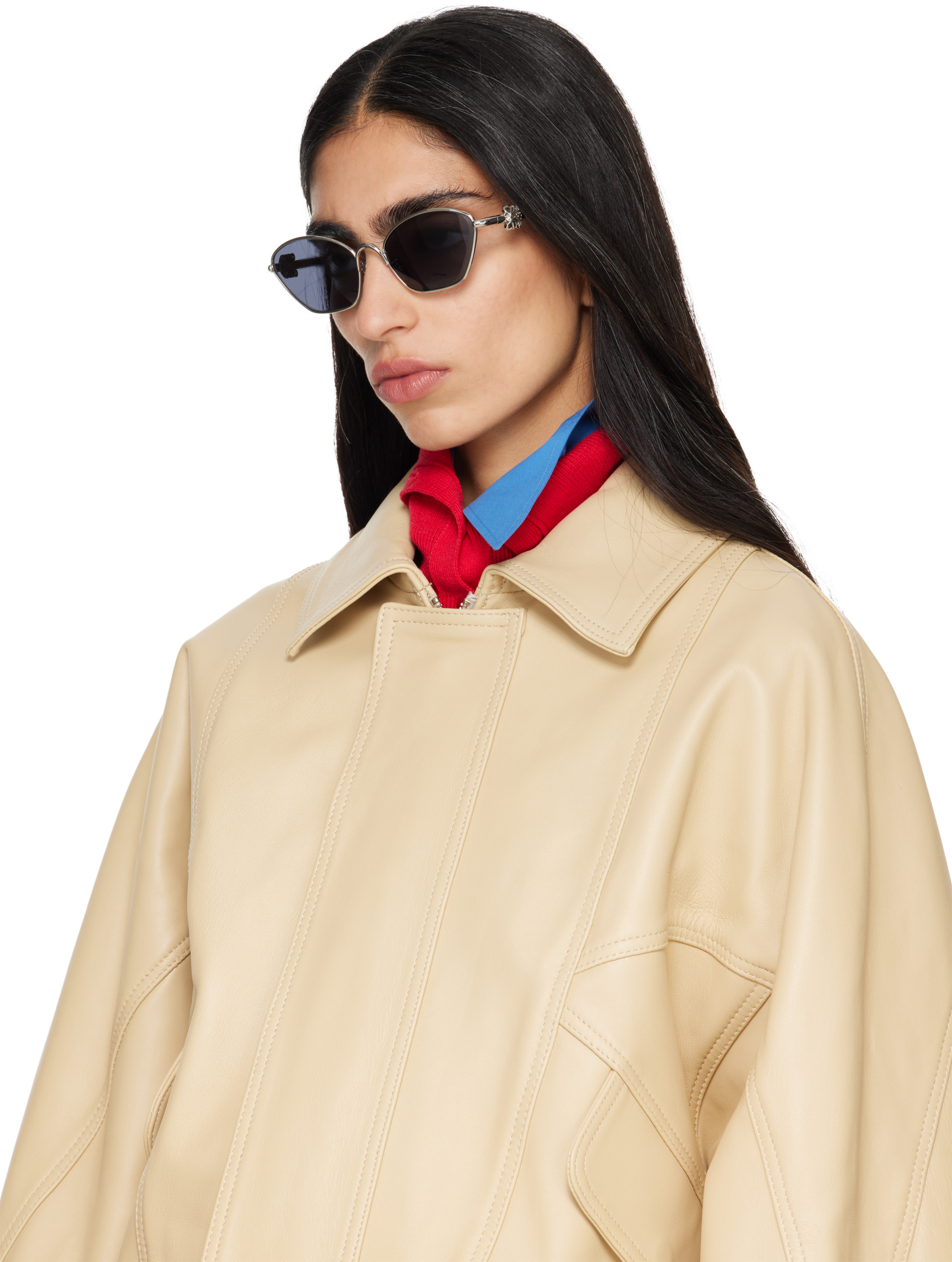 LOEWE - Silver Anagram Hexagonal Sunglasses