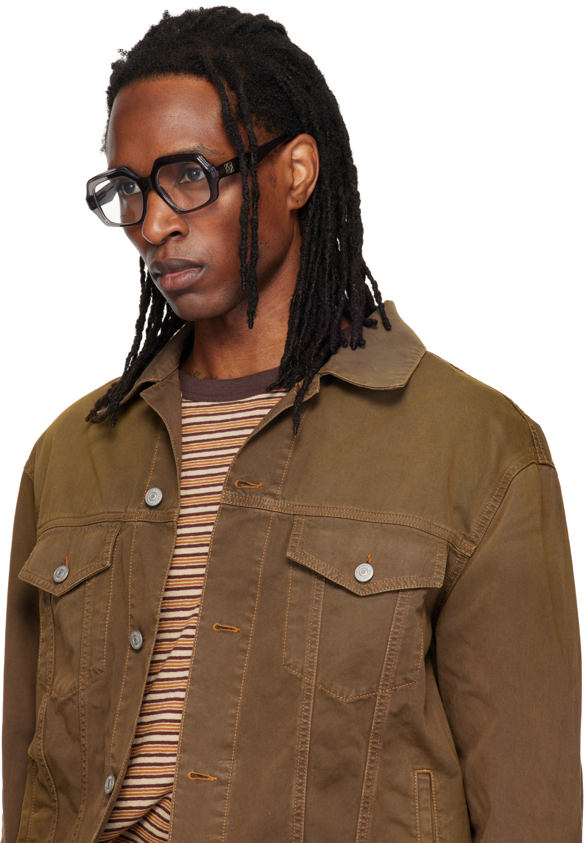 LOEWE - Gray Anagram Square Glasses