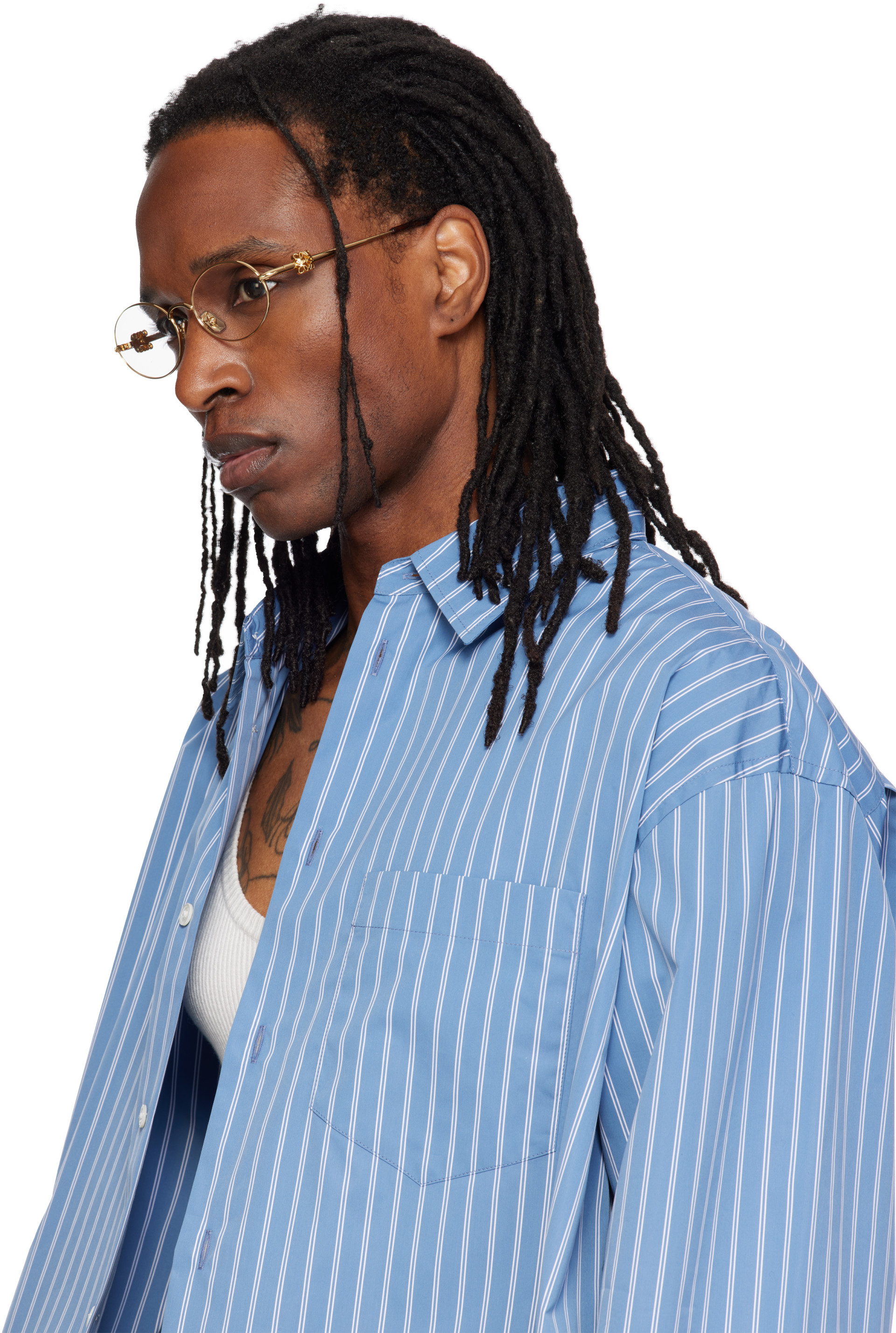 LOEWE - Gold Anagram Oval Glasses