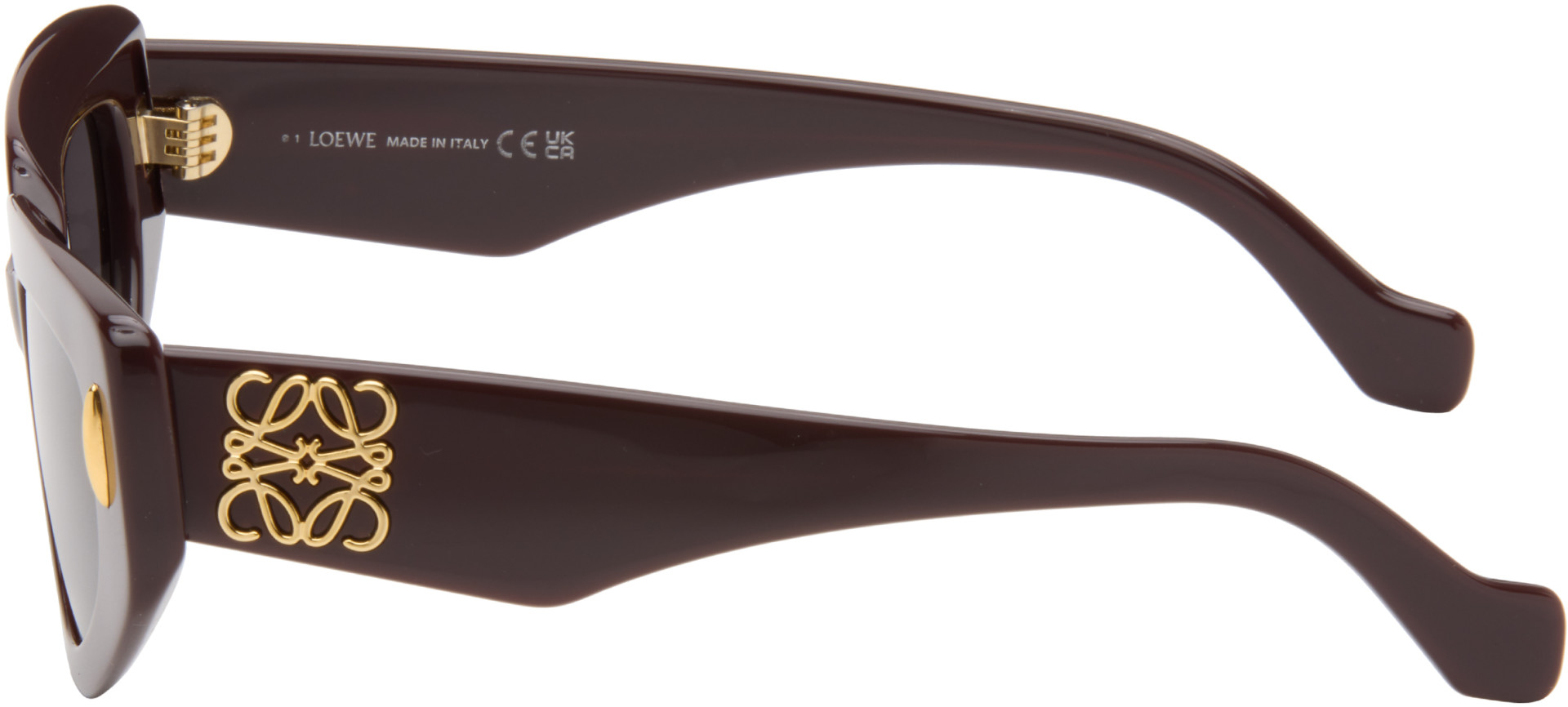 LOEWE: パープル アナグラム キャットアイサングラス | SSENSE 日本