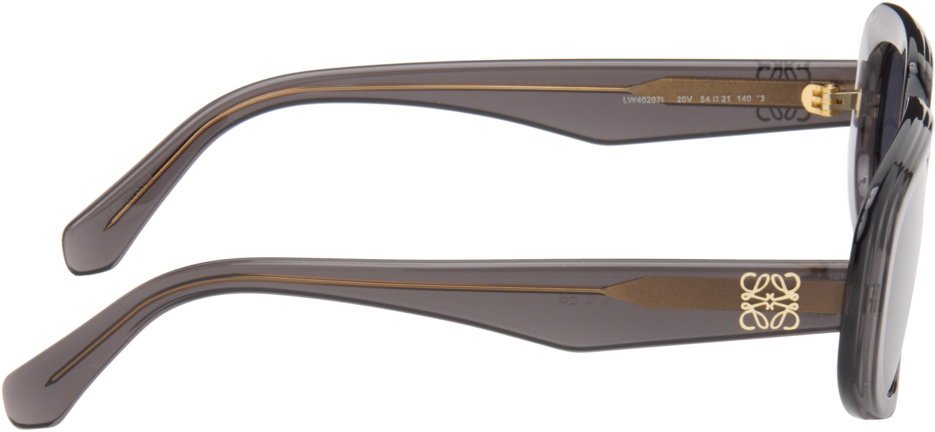 LOEWE - Gray Rectangular Anagram Sunglasses