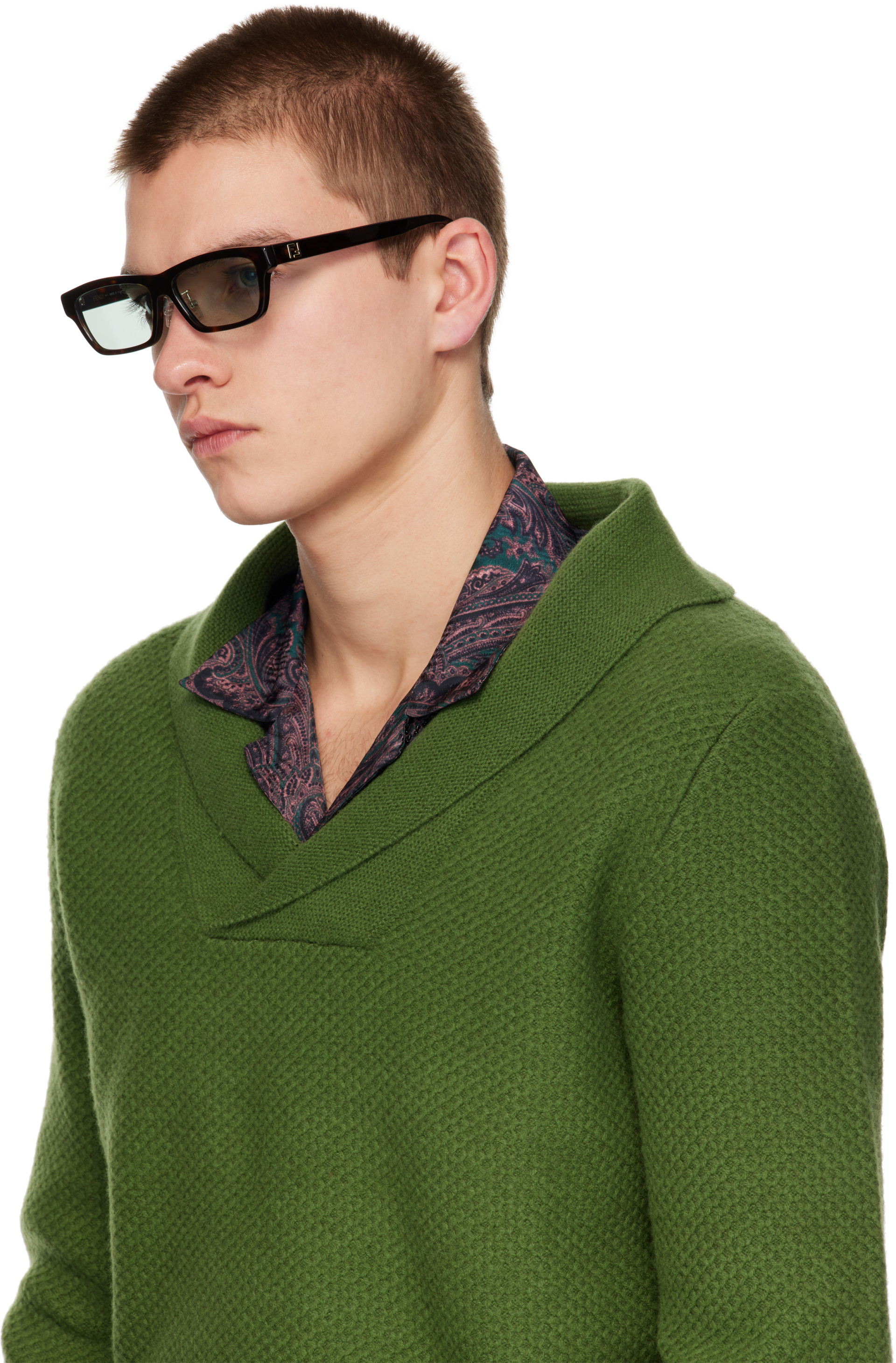 Fendi - Brown Squared FF Sunglasses