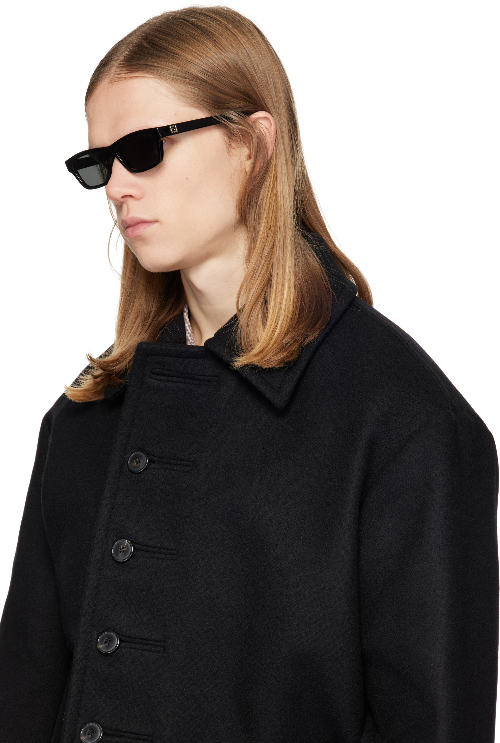 Fendi - Black 'FF' Squared Sunglasses