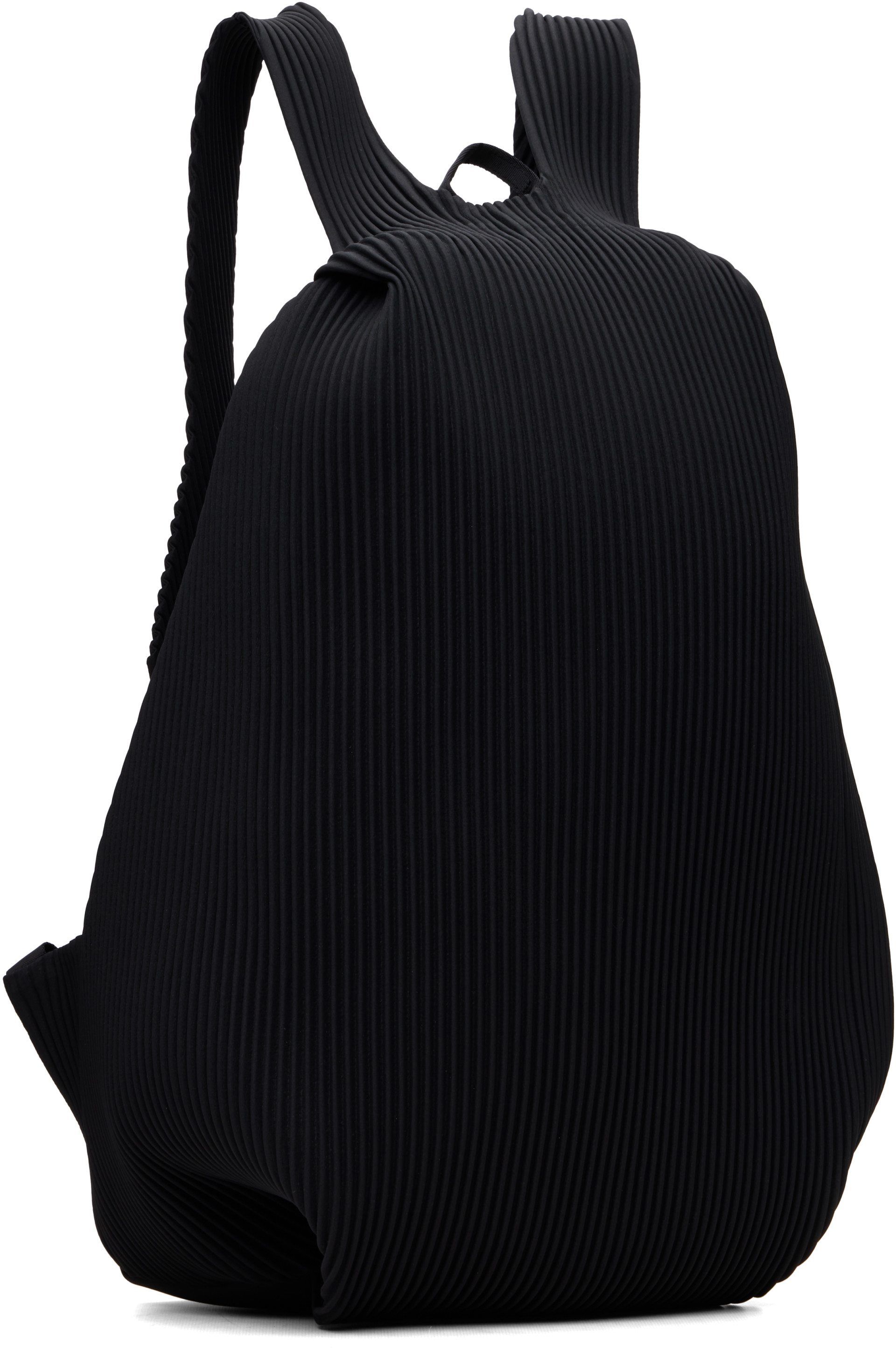 HOMME PLISSÉ ISSEY MIYAKE: Black Pleats Backpack | SSENSE