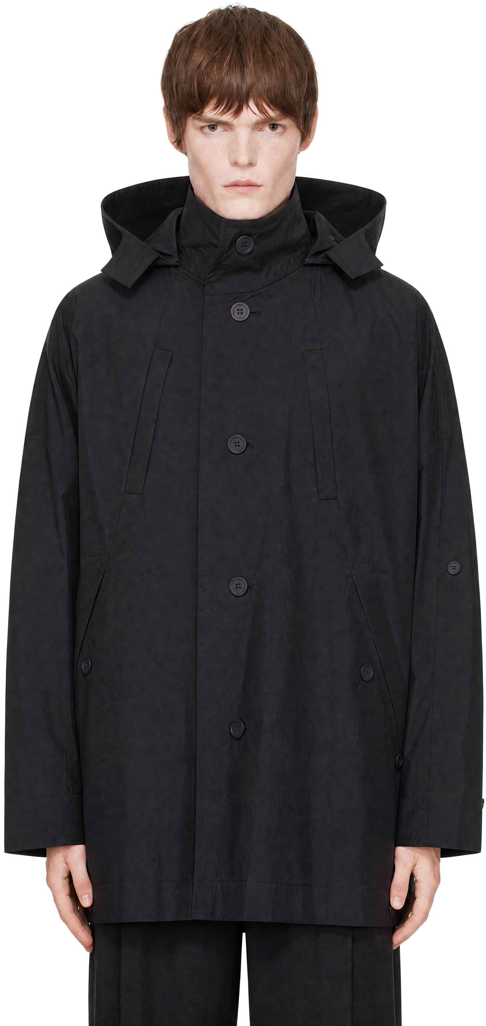 HOMME PLISSÉ ISSEY MIYAKE: Black October Split Blouson Jacket