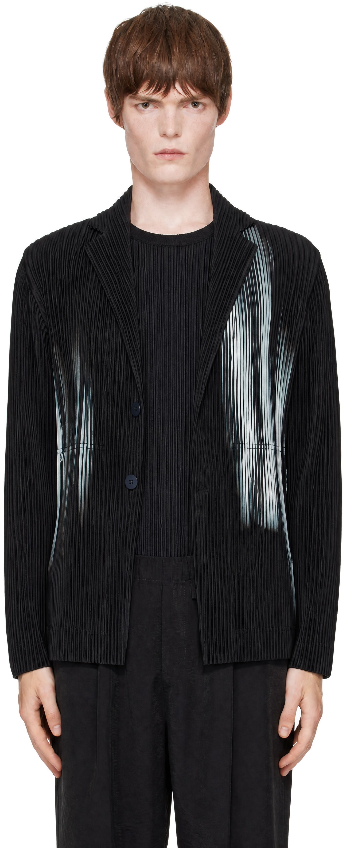 HOMME PLISSÉ ISSEY MIYAKE: Black 'In The Shadow' Blazer | SSENSE