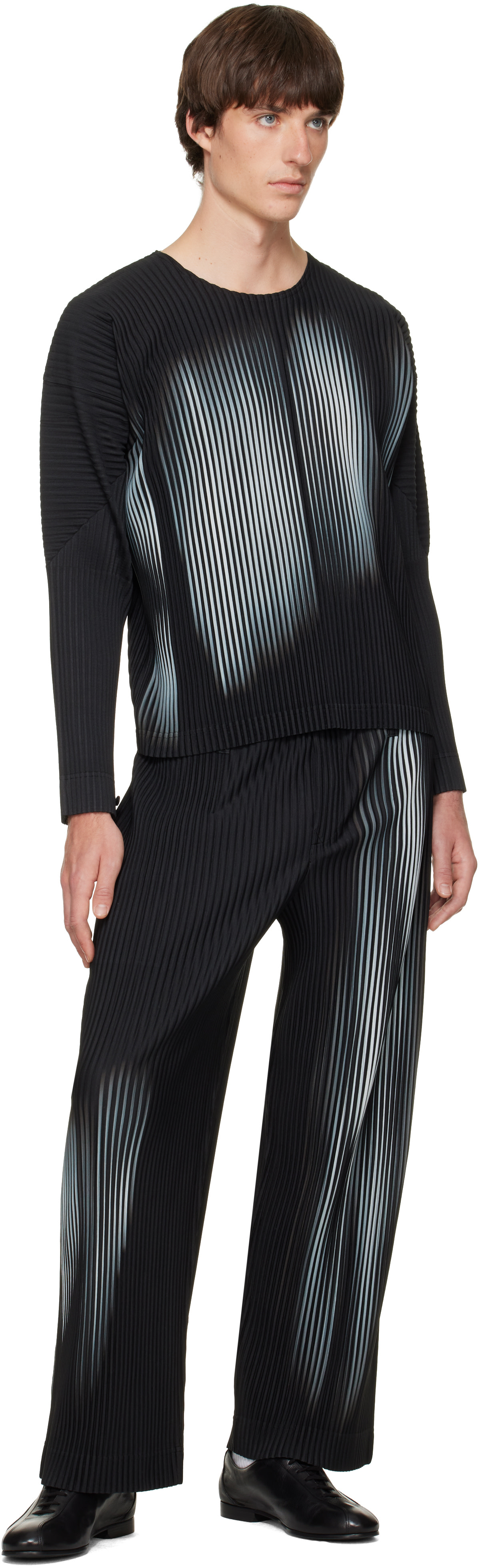 HOMME PLISSÉ ISSEY MIYAKE: Black In The Shadow Trousers | SSENSE