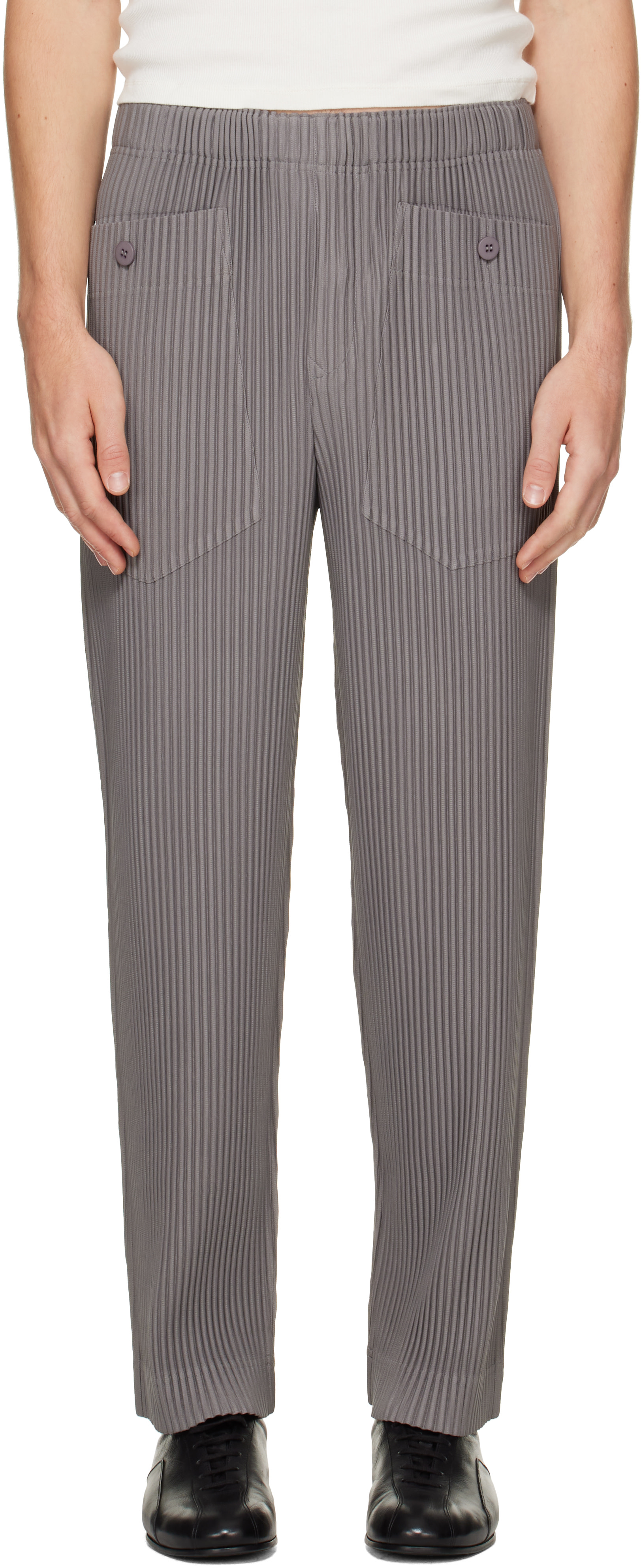 HOMME PLISSÉ ISSEY MIYAKE: Gray Monthly Colors October Trousers