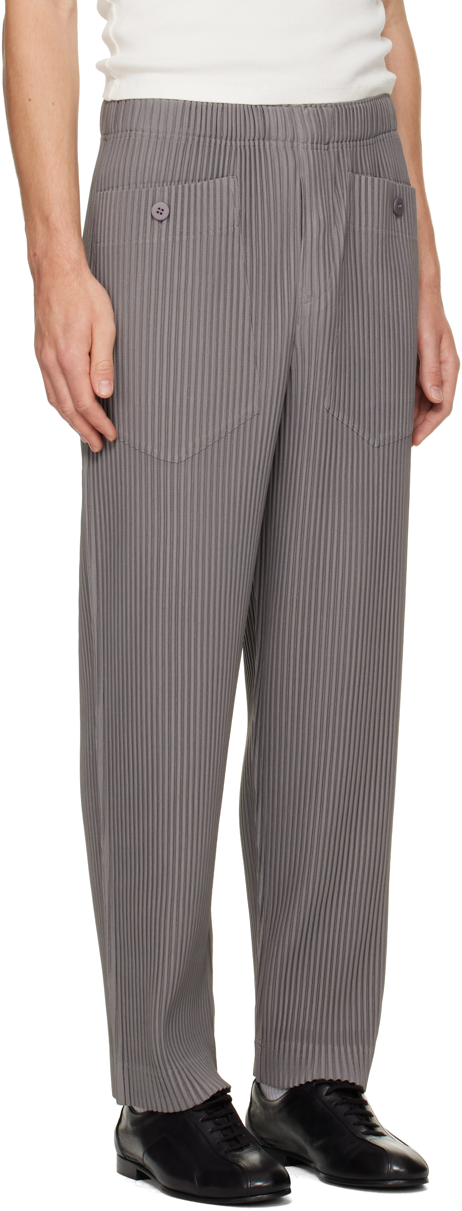 HOMME PLISSÉ ISSEY MIYAKE: Gray Monthly Colors October Trousers