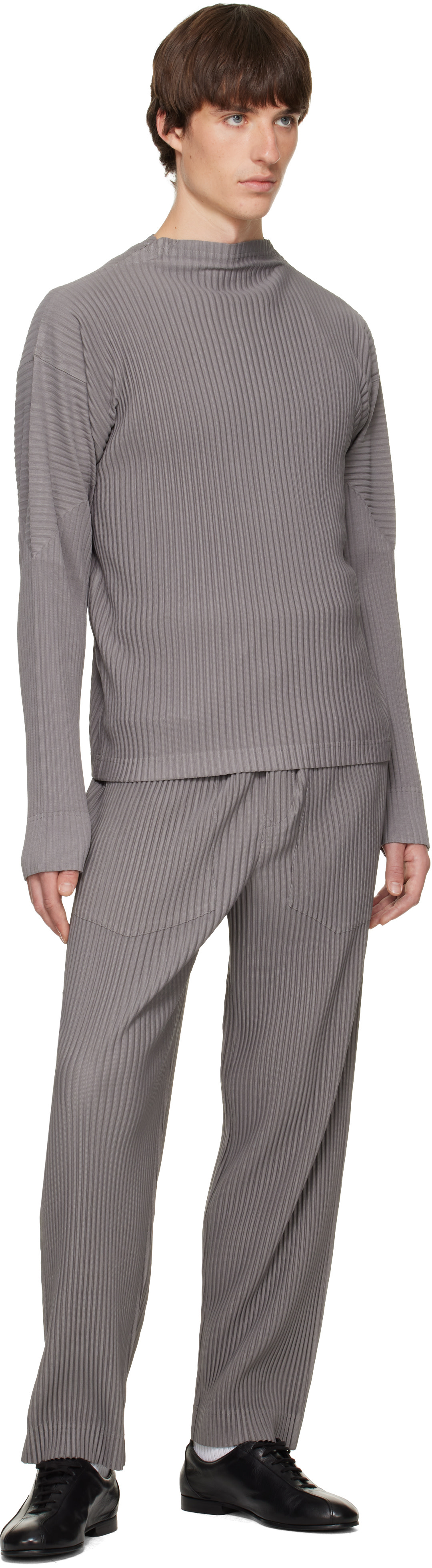 HOMME PLISSÉ ISSEY MIYAKE: Gray Monthly Colors October Trousers