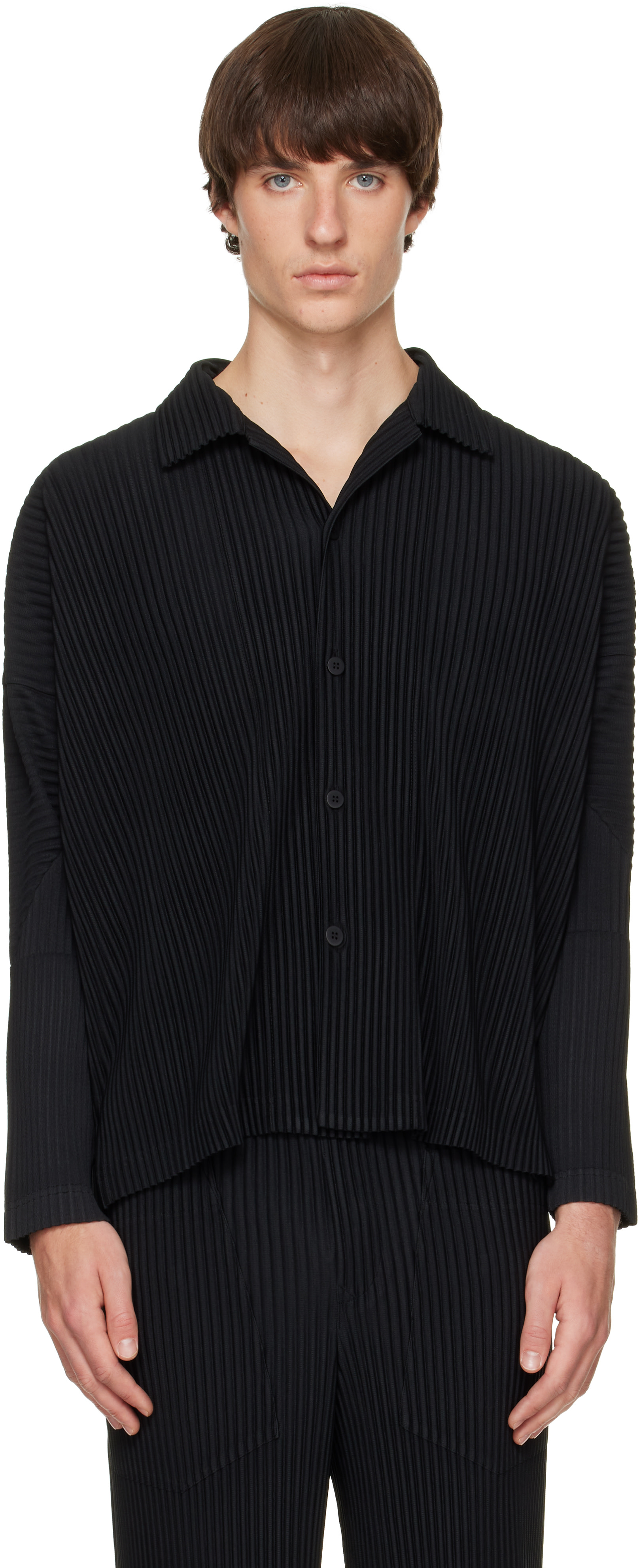 HOMME PLISSÉ ISSEY MIYAKE: Black Monthly Colors October Shirt | SSENSE