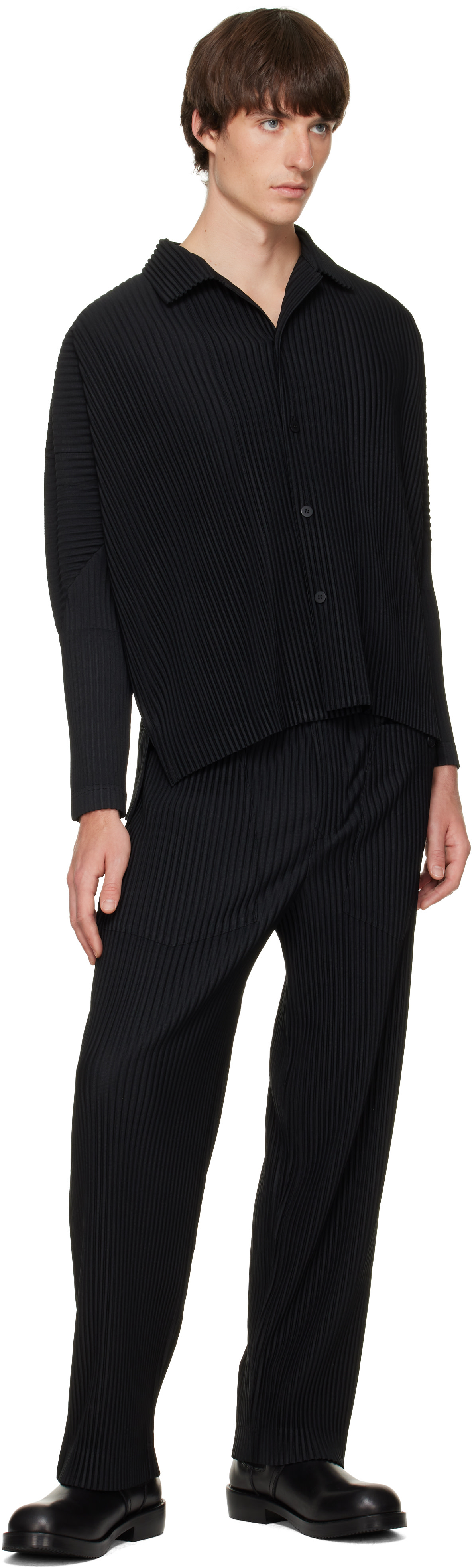 HOMME PLISSÉ ISSEY MIYAKE: Black Monthly Colors October Shirt | SSENSE
