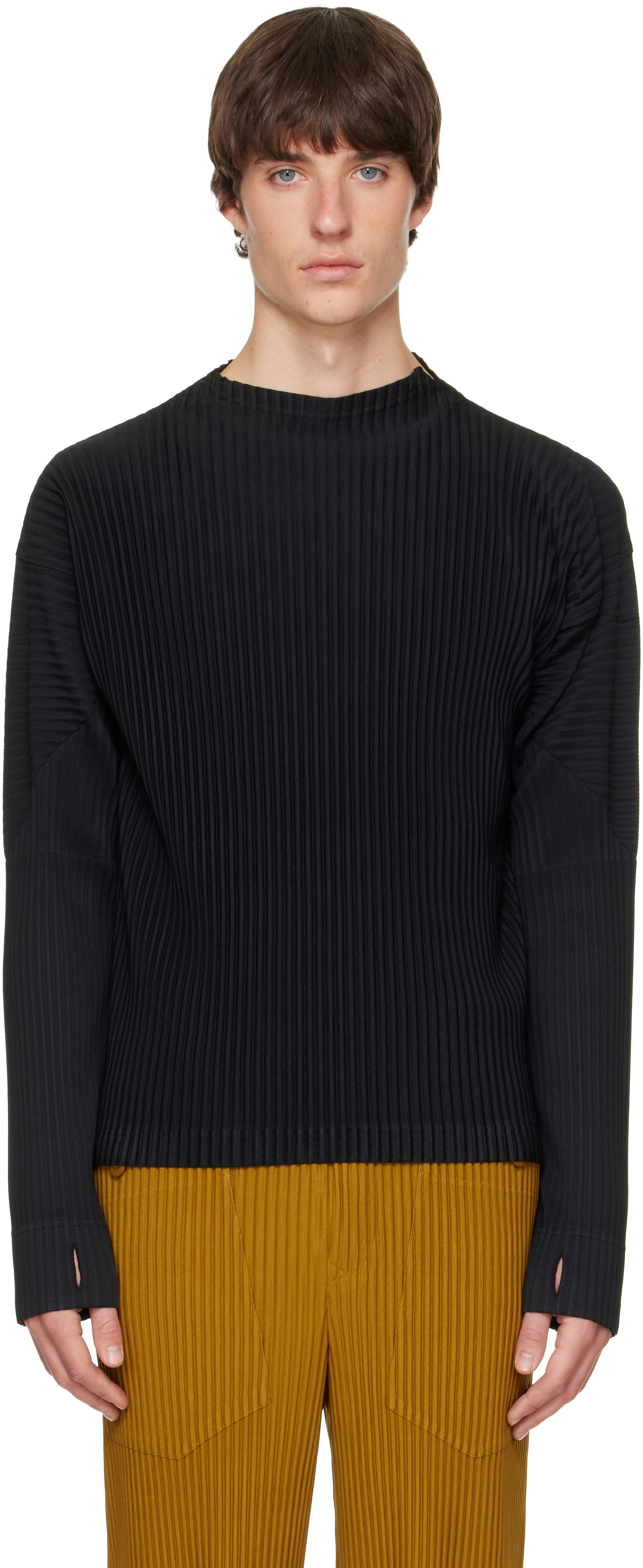 HOMME PLISSÉ ISSEY MIYAKE: Black Monthly Colors October Top | SSENSE