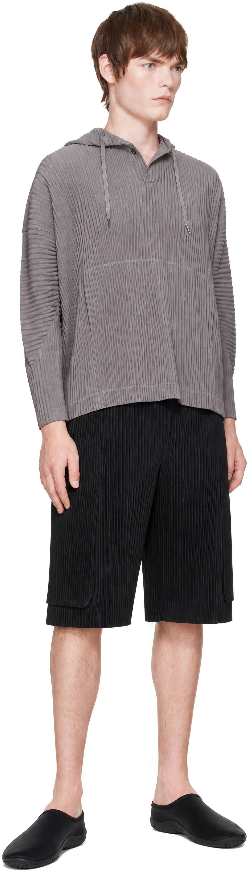 HOMME PLISSÉ ISSEY MIYAKE: Gray Monthly Colors October Hoodie