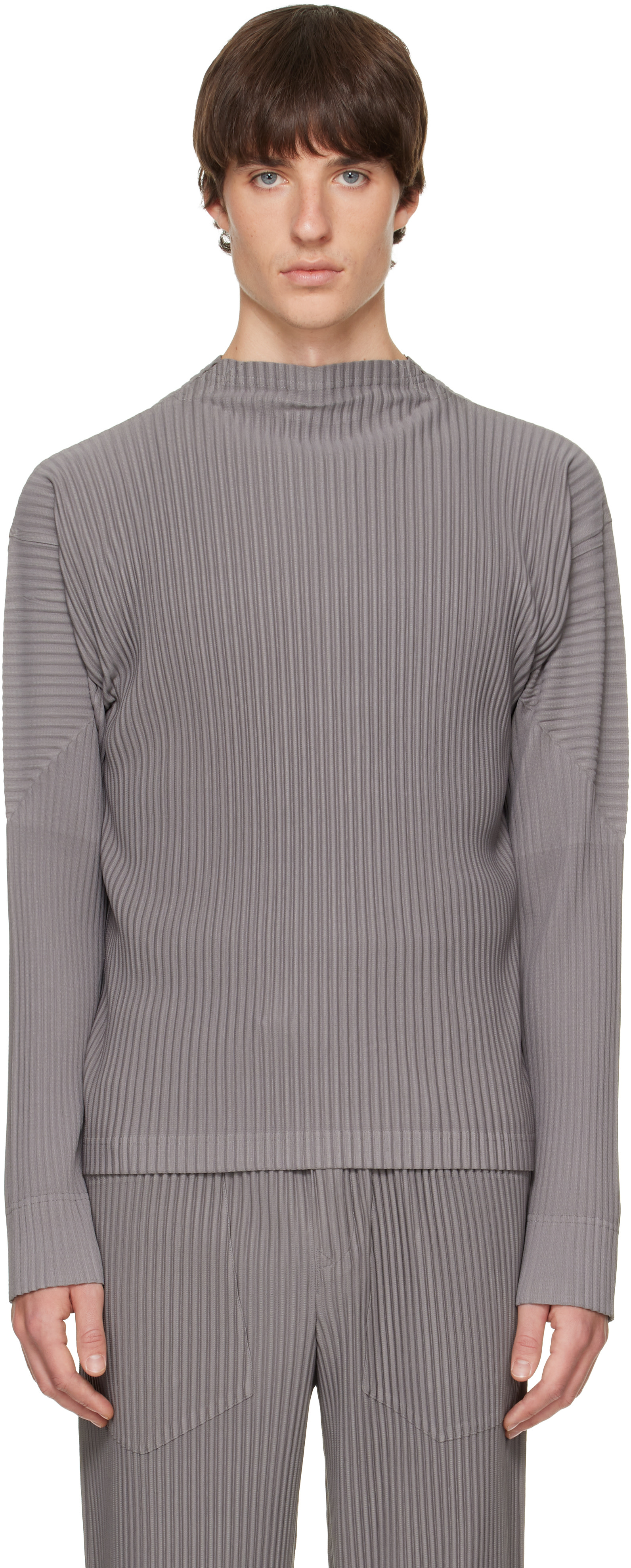 HOMME PLISSÉ ISSEY MIYAKE: Gray Monthly Colors October Top | SSENSE