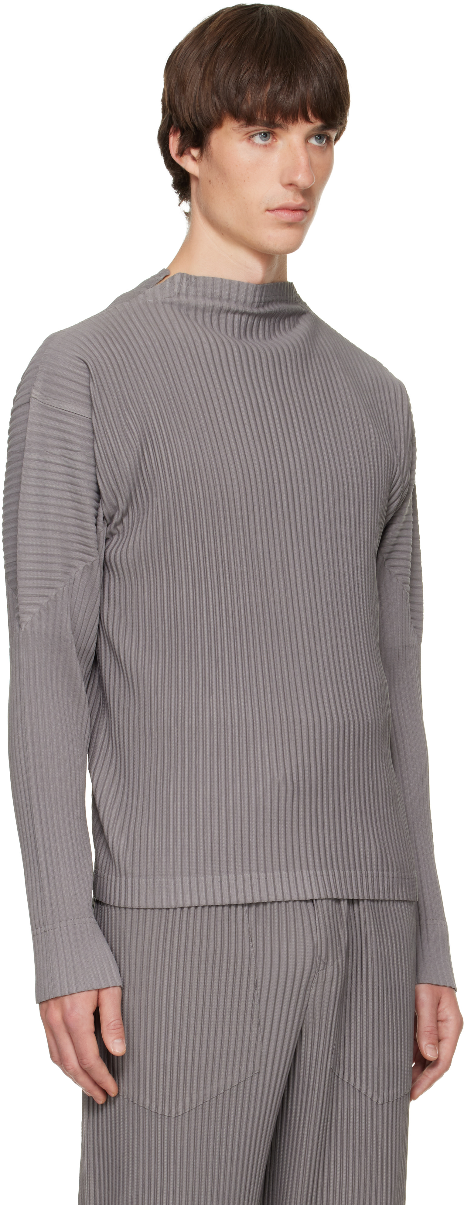 HOMME PLISSÉ ISSEY MIYAKE: Gray Monthly Colors October Top | SSENSE