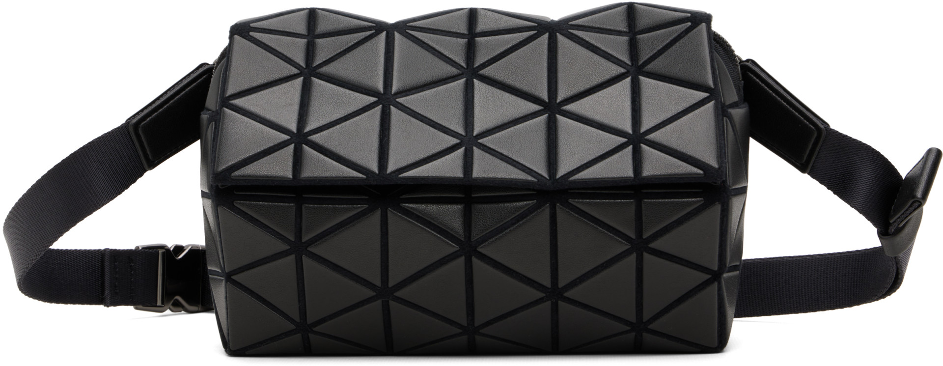 BAO BAO ISSEY MIYAKE: Black Hexagon Messenger Bag | SSENSE