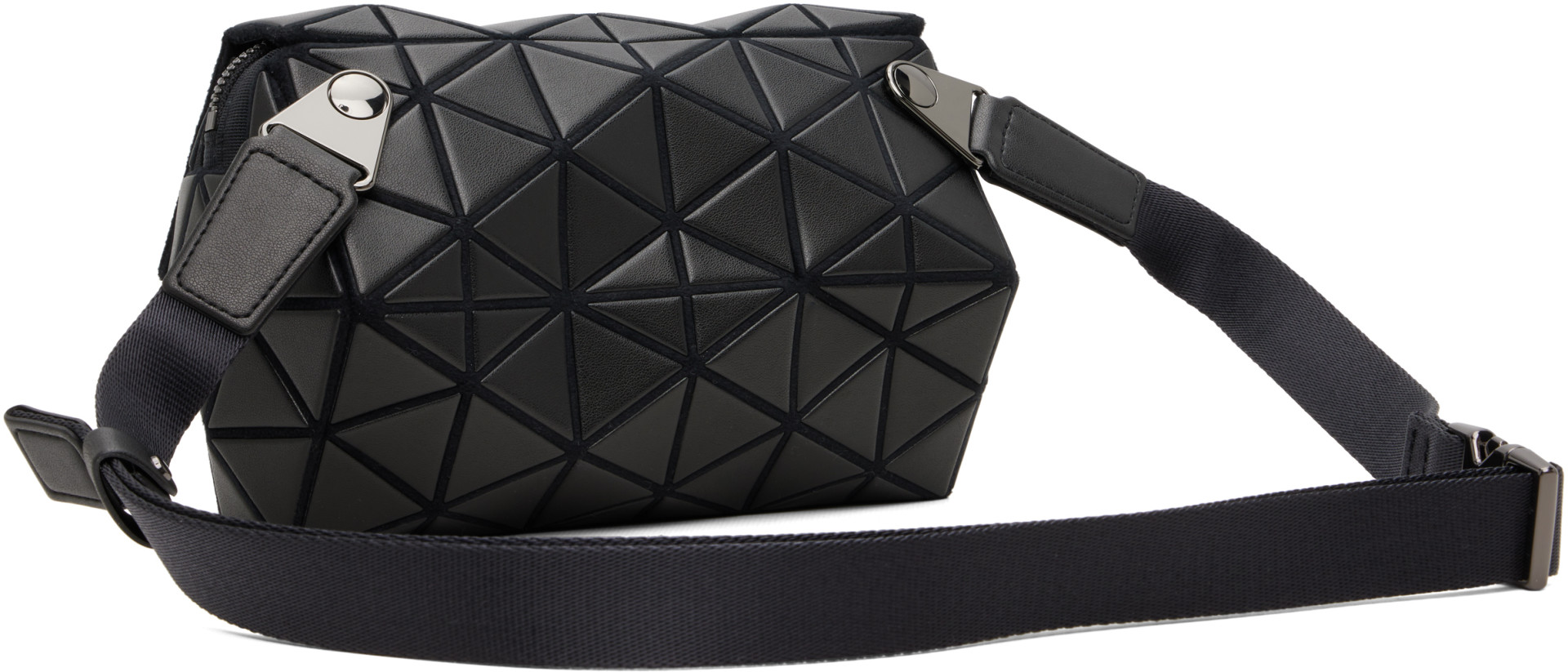 BAO BAO ISSEY MIYAKE: Black Hexagon Messenger Bag | SSENSE