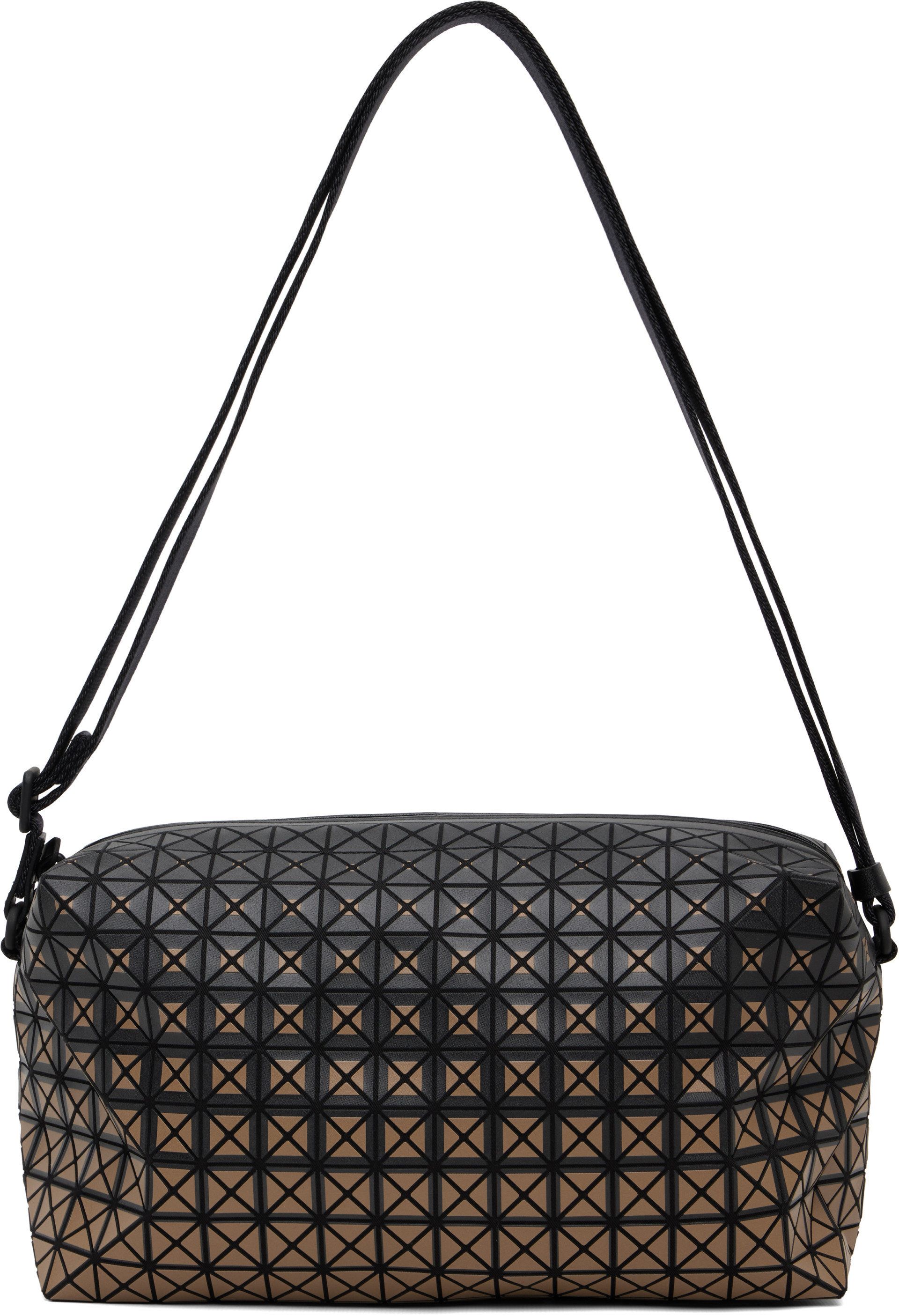 BAO BAO ISSEY MIYAKE: Black & Brown Saddle Bag | SSENSE