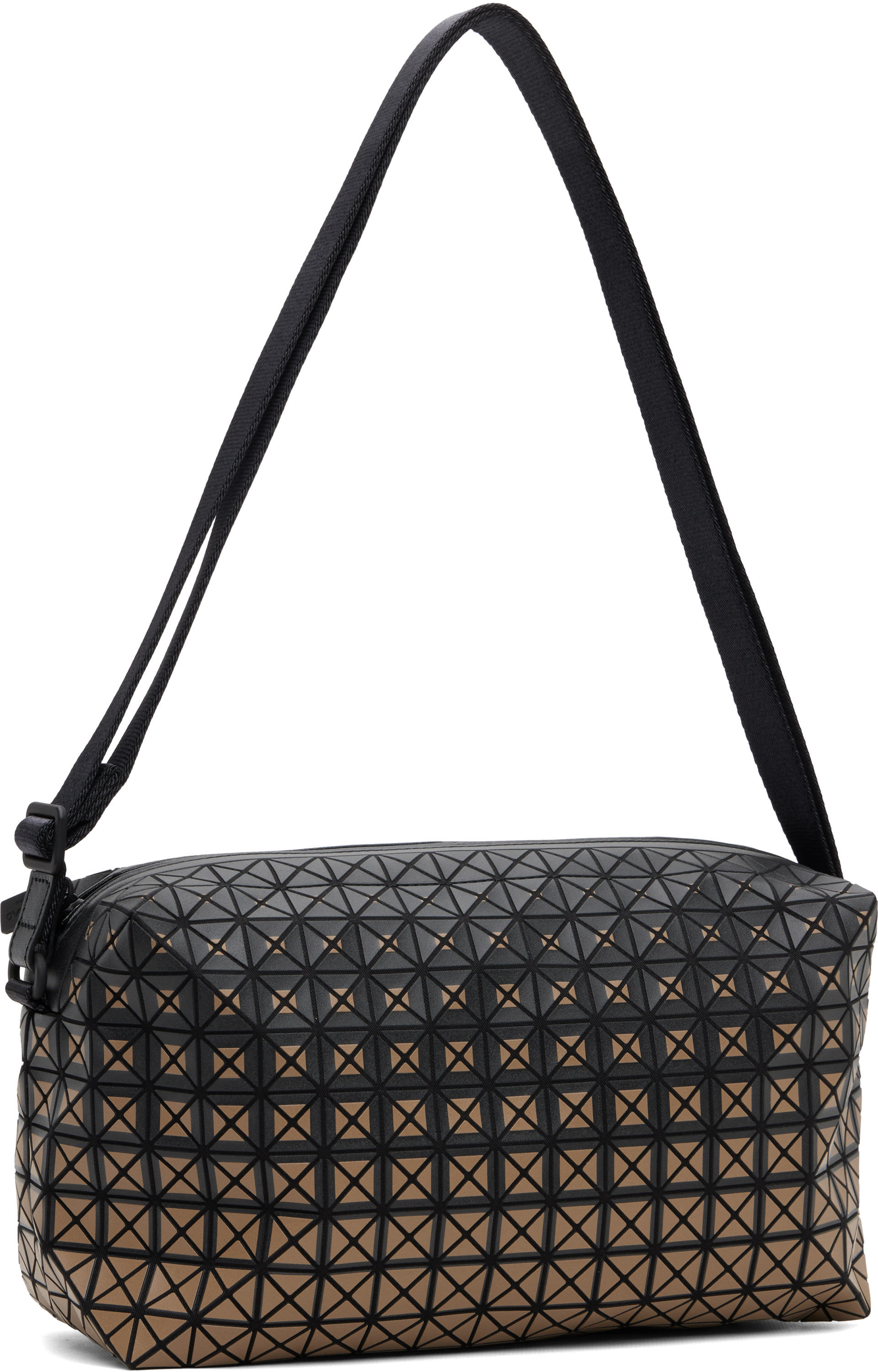 BAO BAO ISSEY MIYAKE: Black & Brown Saddle Bag | SSENSE