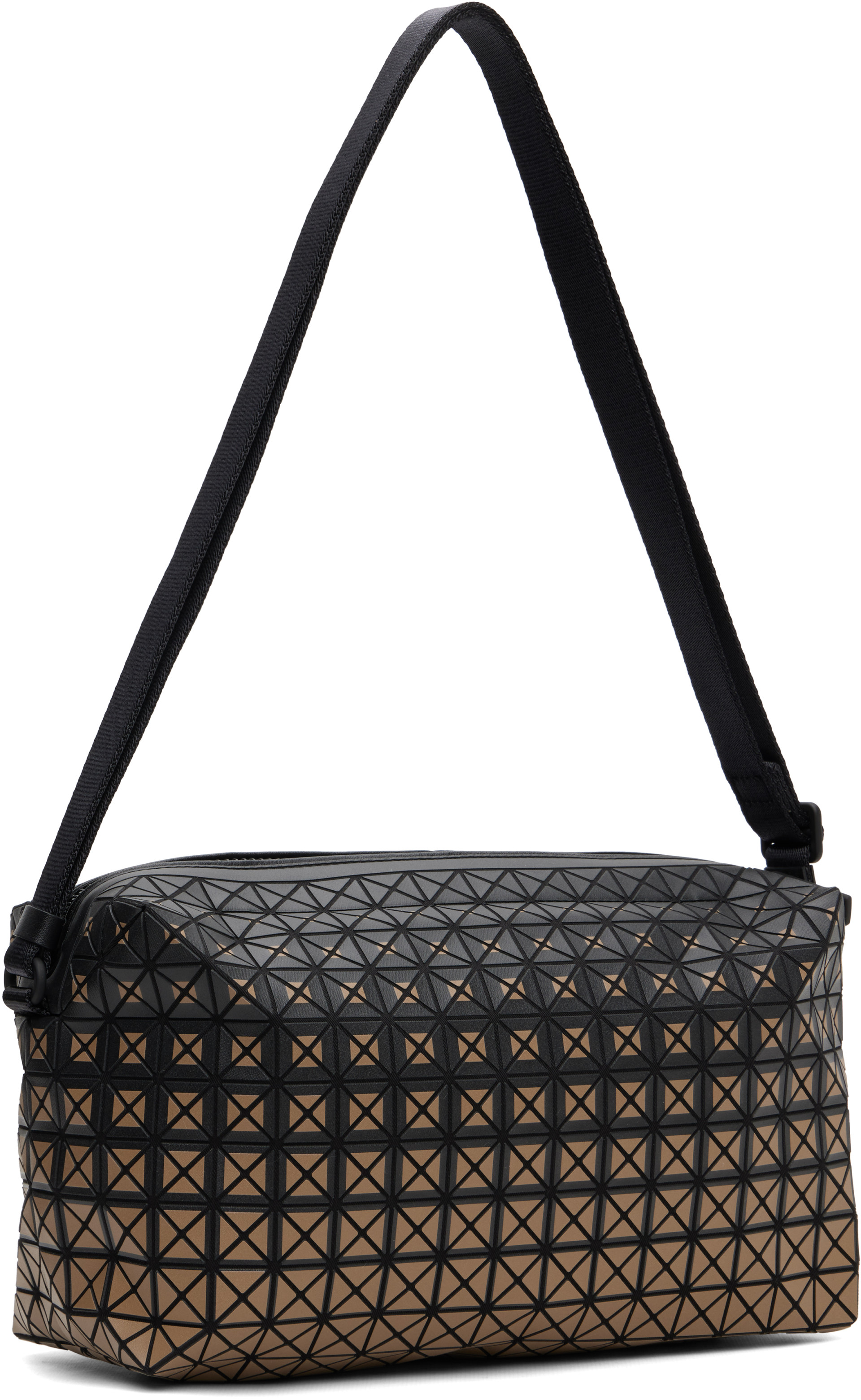 BAO BAO ISSEY MIYAKE: Black & Brown Saddle Bag | SSENSE