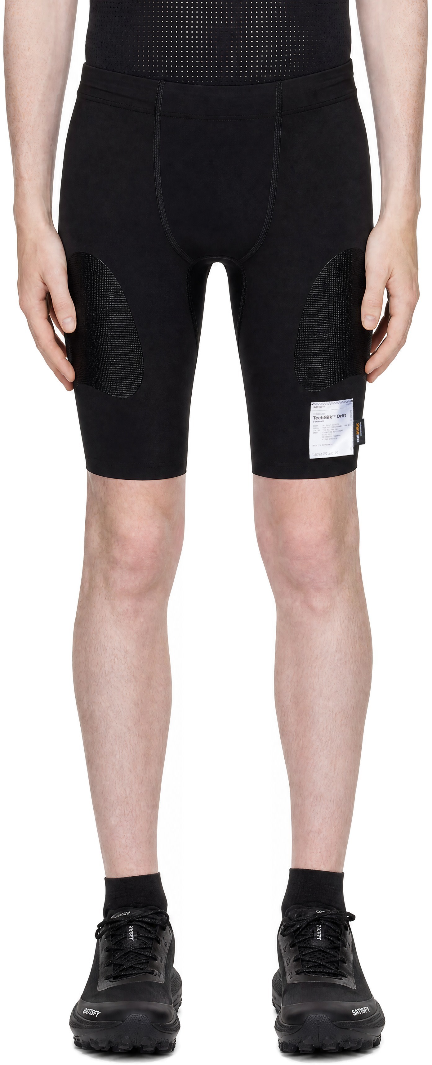 Satisfy - Short noir en jersey TechSilk Evo