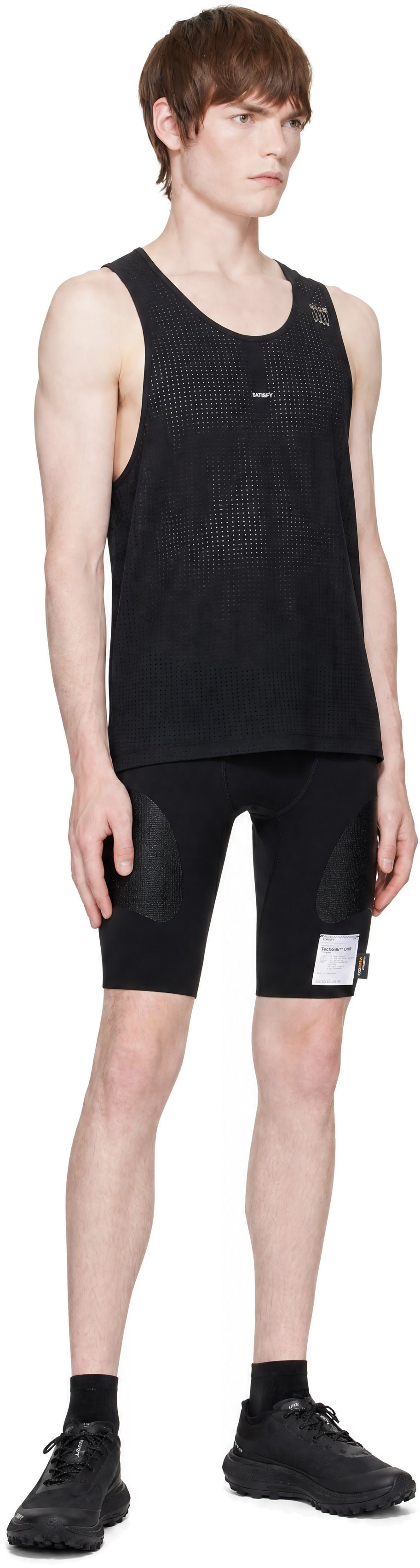 Satisfy - Short noir en jersey TechSilk Evo