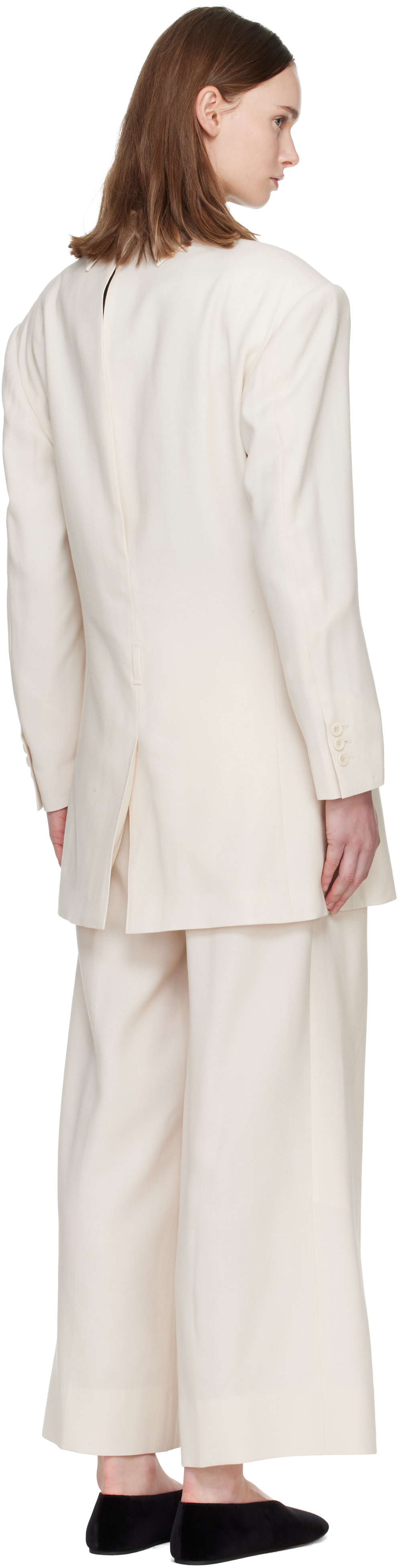 Issey Miyake - Robe courte Untitled blanc cassé