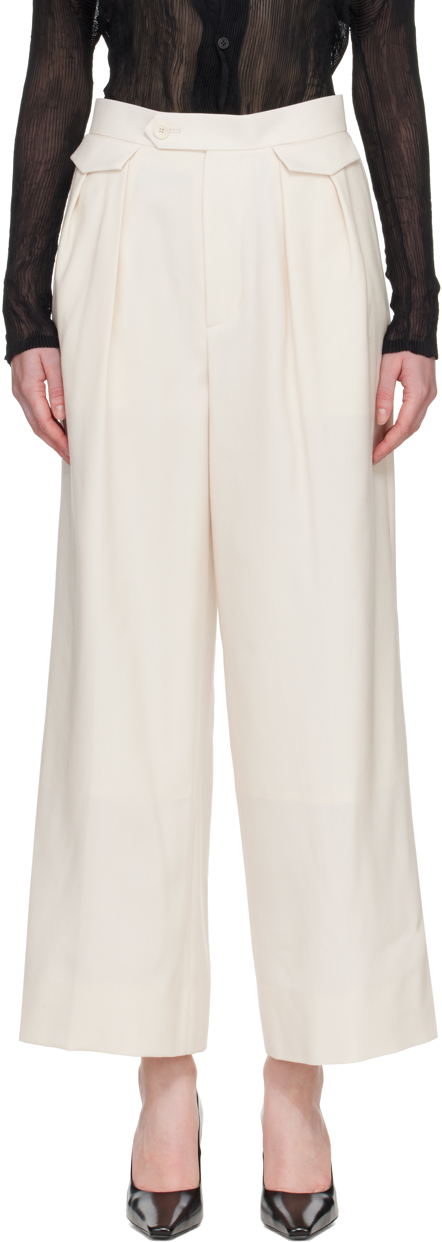ISSEY MIYAKE: Off-White Untitled Trousers | SSENSE