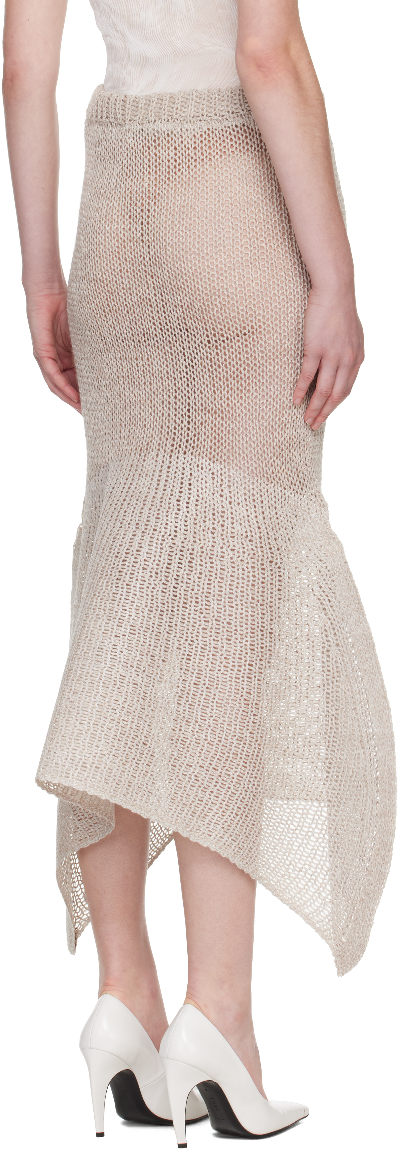 Issey Miyake - Jupe longue Panini beige
