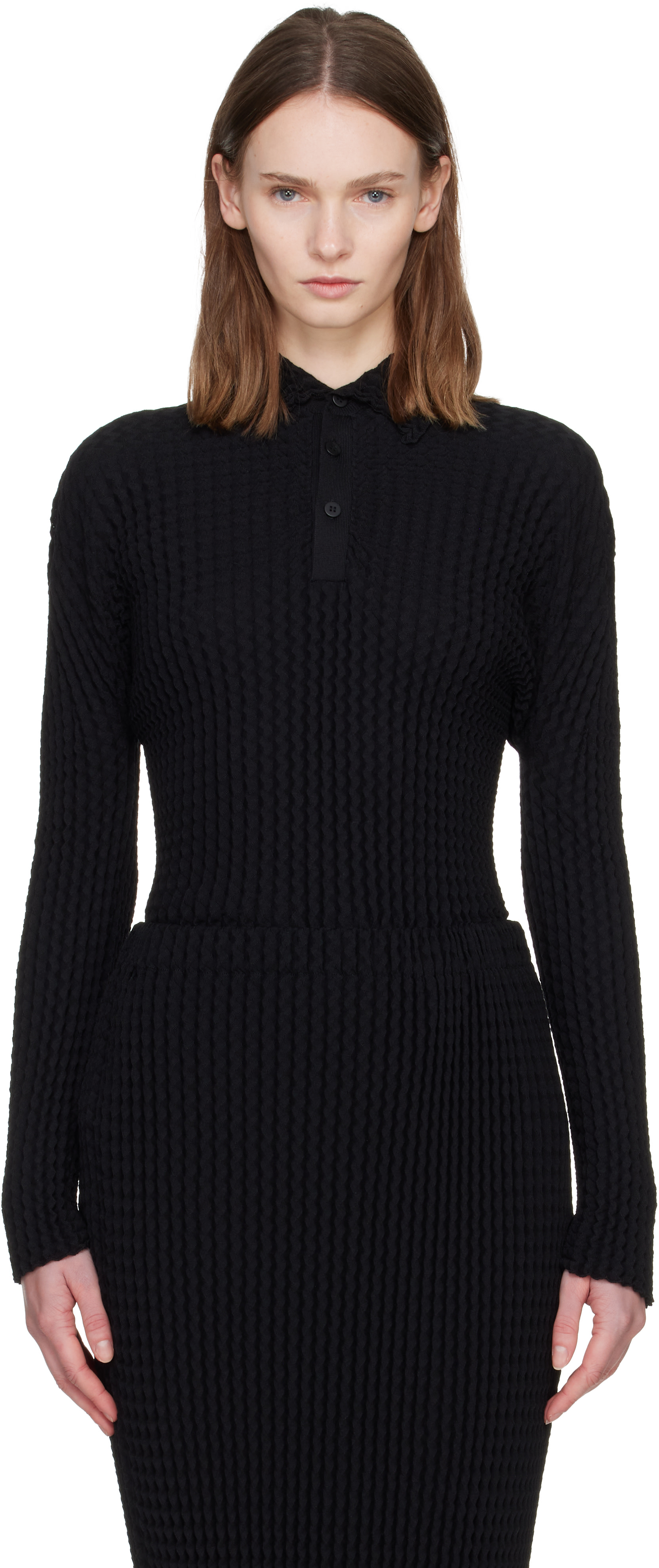 Issey Miyake - Polo Spongy noir